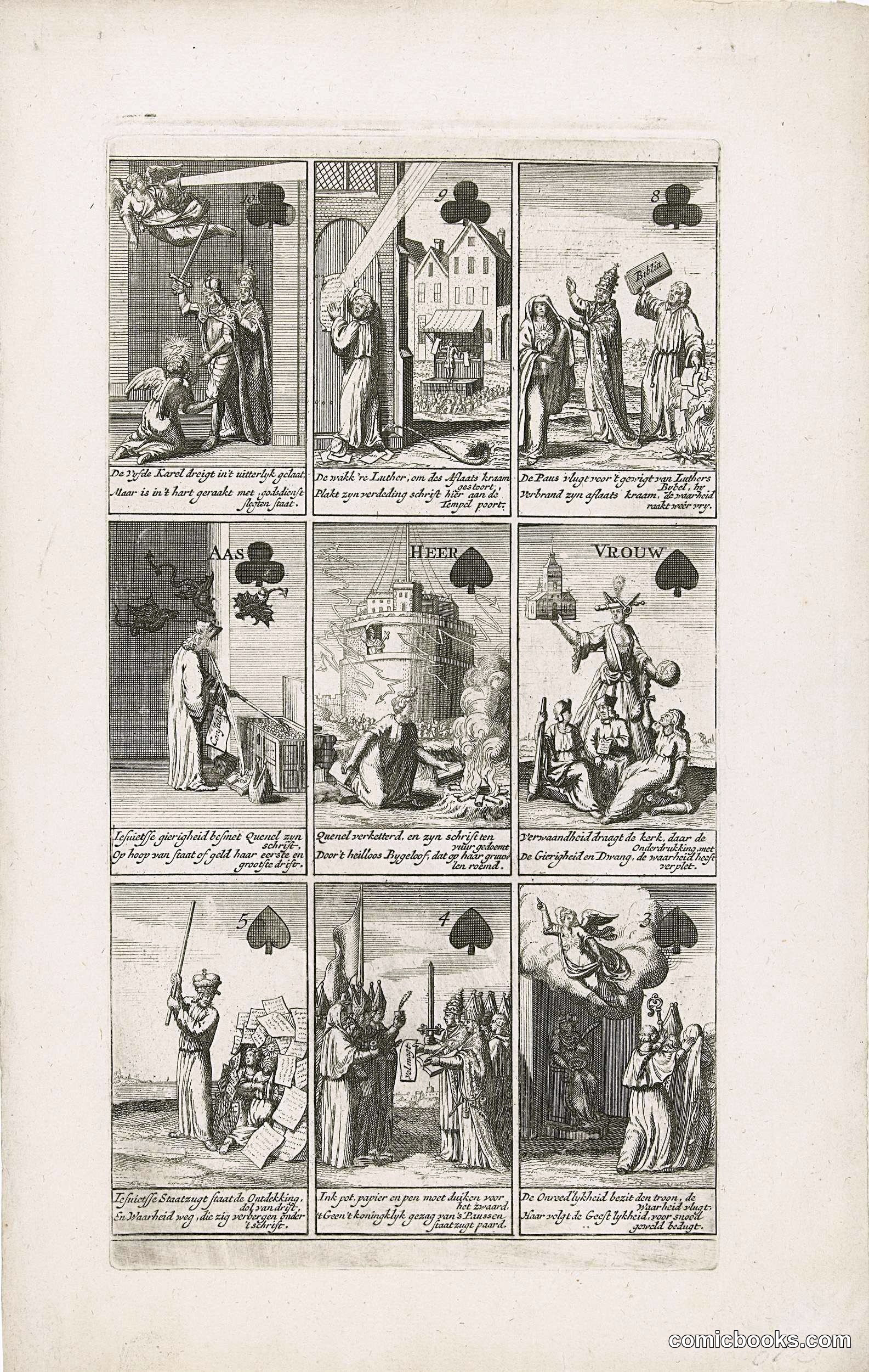 Nine Cards with Satires on Papal Infallibility