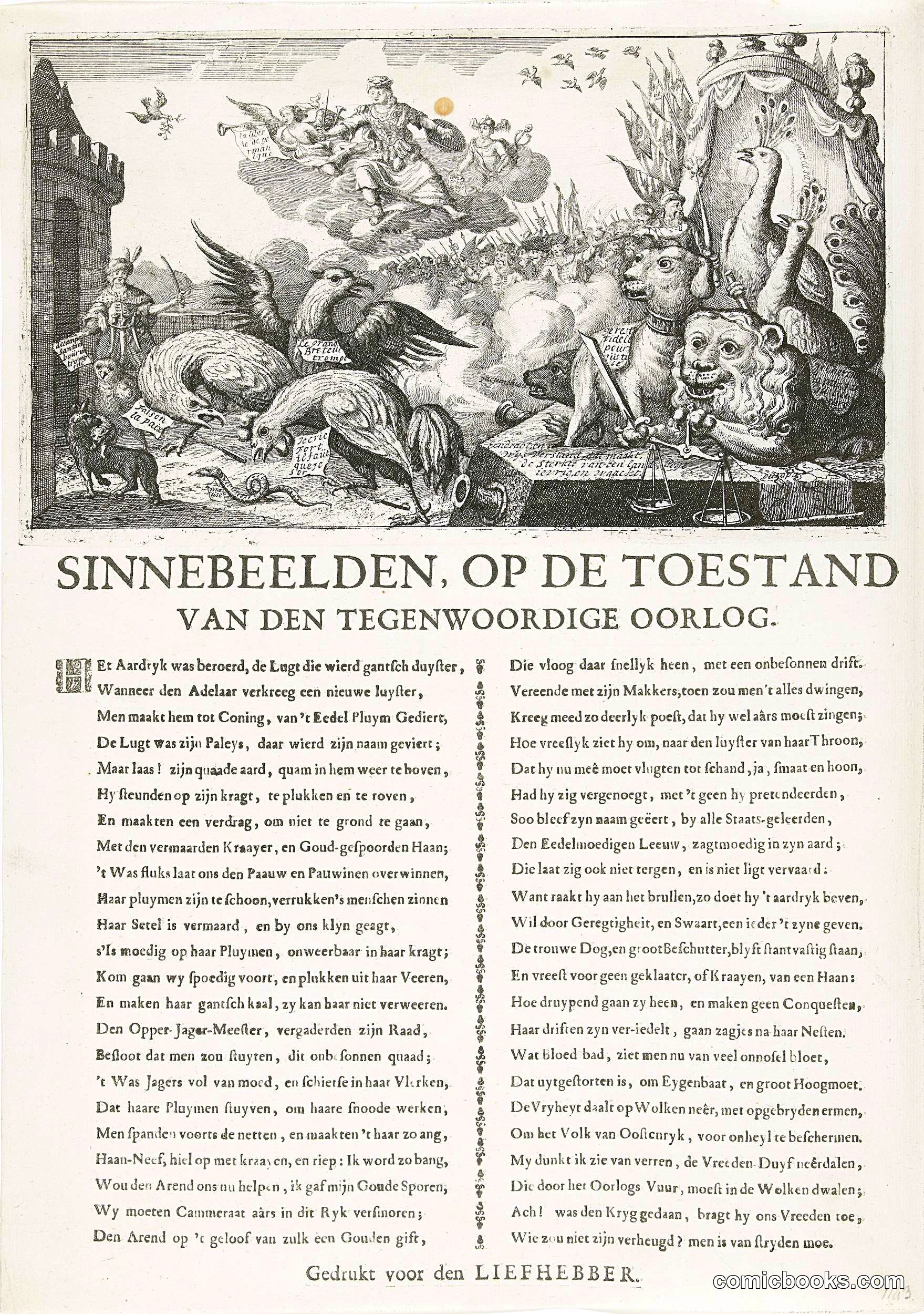 Sinnebeelden, op de Toestand van den Tegenwoo­rdige Oorlog [Allegory of the Current War]