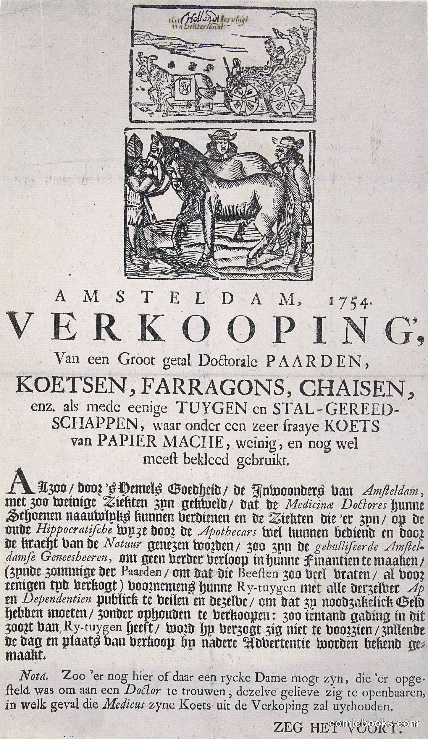 Sale of Deceased Surgeons' Effects, Amsterdam