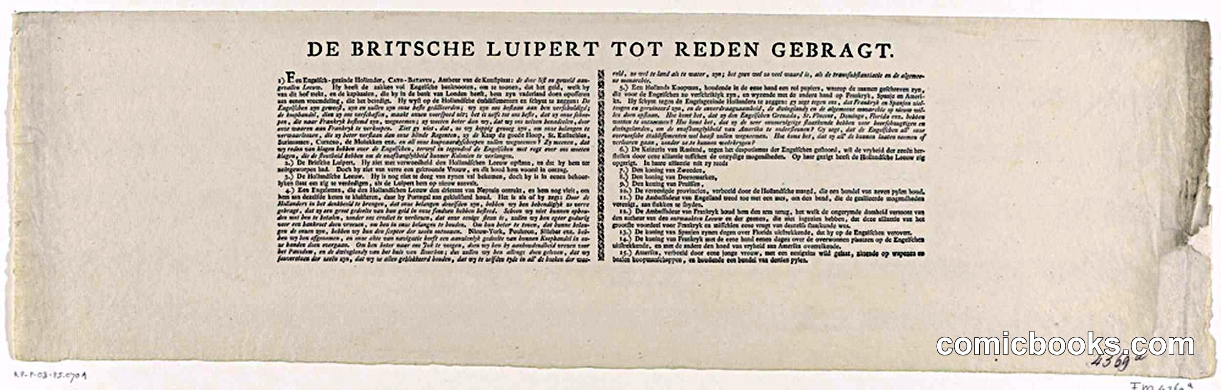 De Britsche Luipert tot Reden Gebragt [The British Leopard Brought to Reason]
