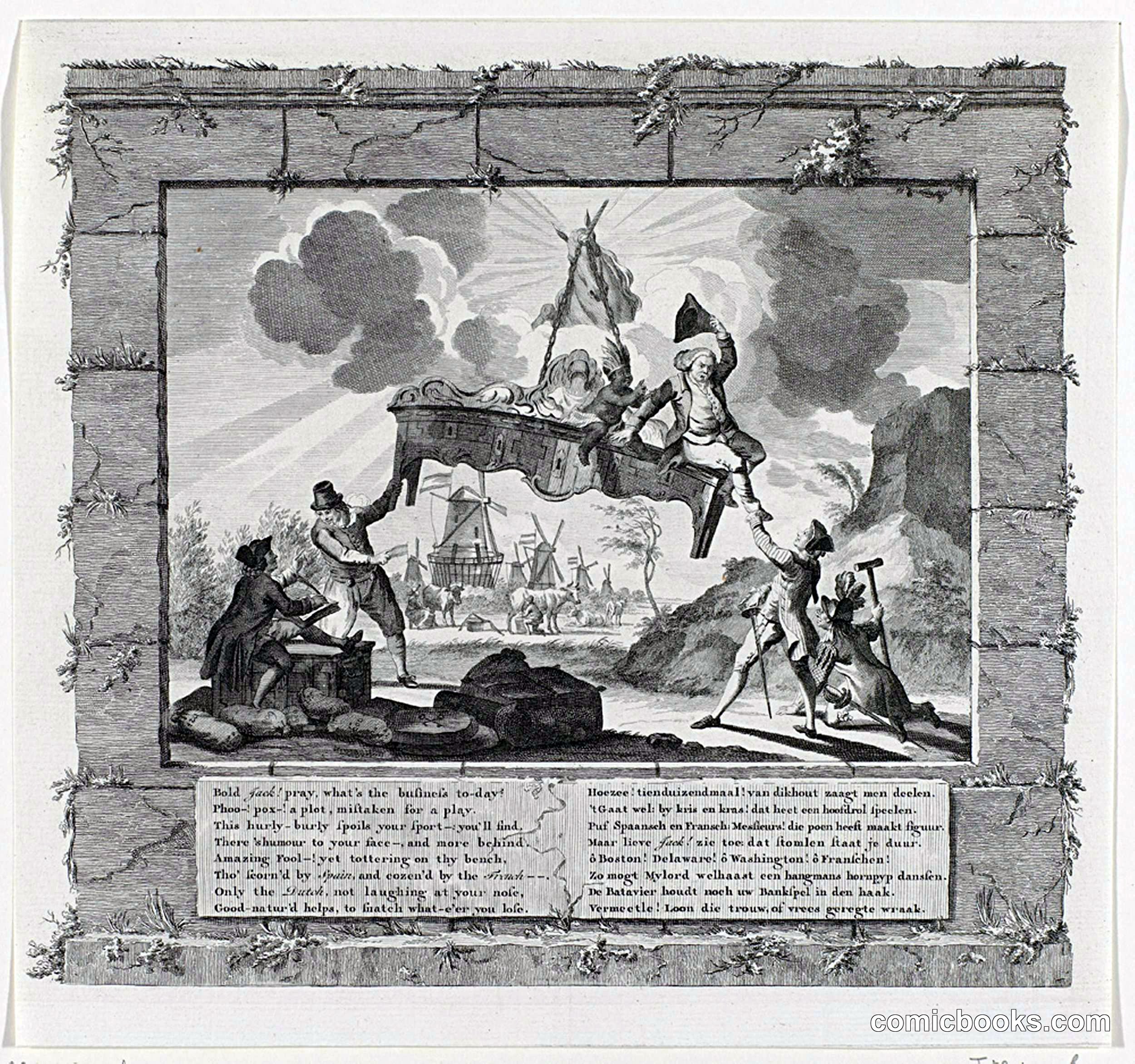 Dutch Political Print on British Economic Instability