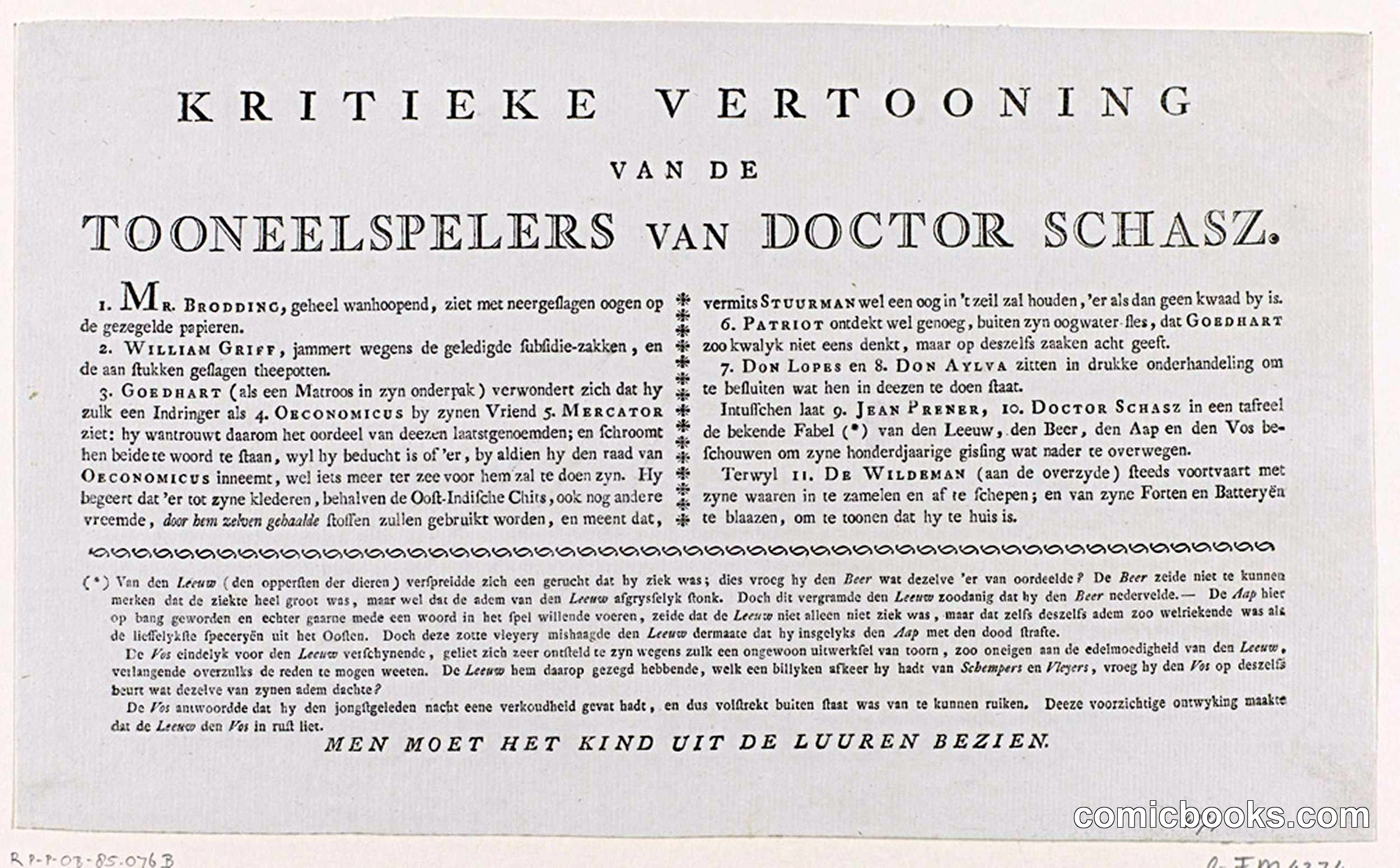 Critical Review of the Theatrical Players of Doctor Schasz