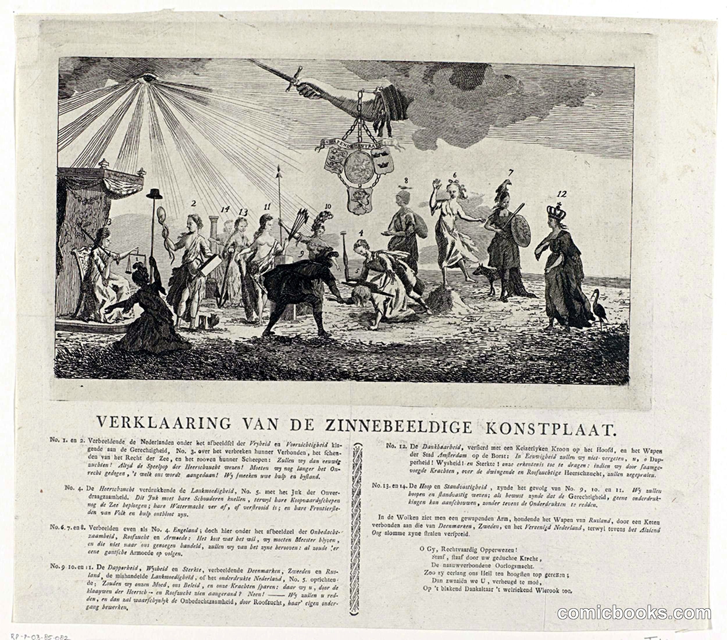 Verklararing van de Zinnebeldige Kunstplaat [Explanation of the Allegorical Print]