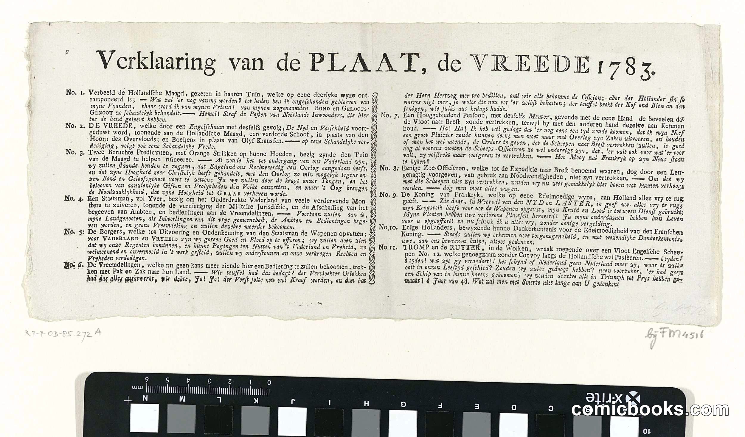 Explanation of the Print, Peace of 1783