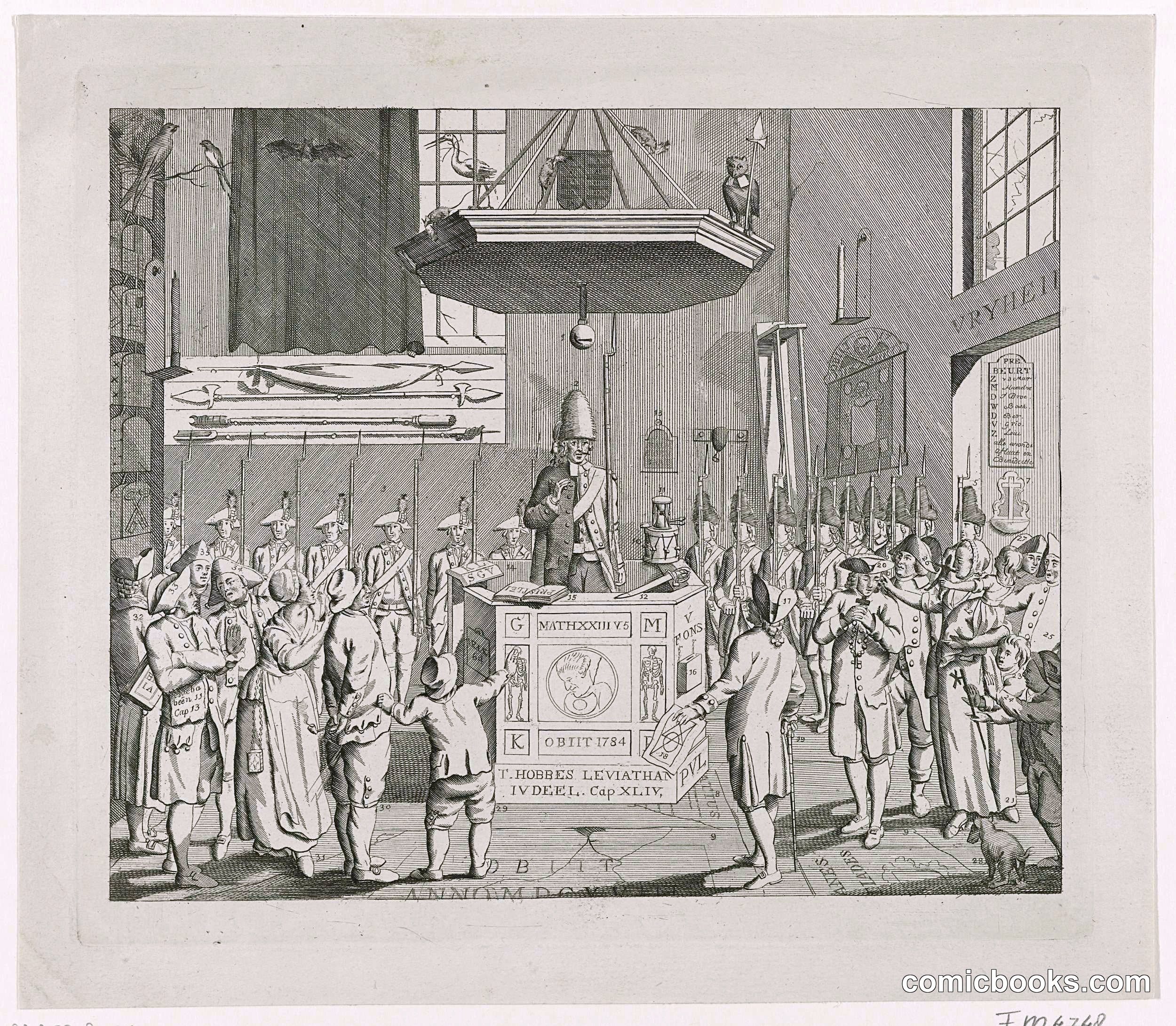 Spotprent op de Leidse predikant F.A. van der Kemp
