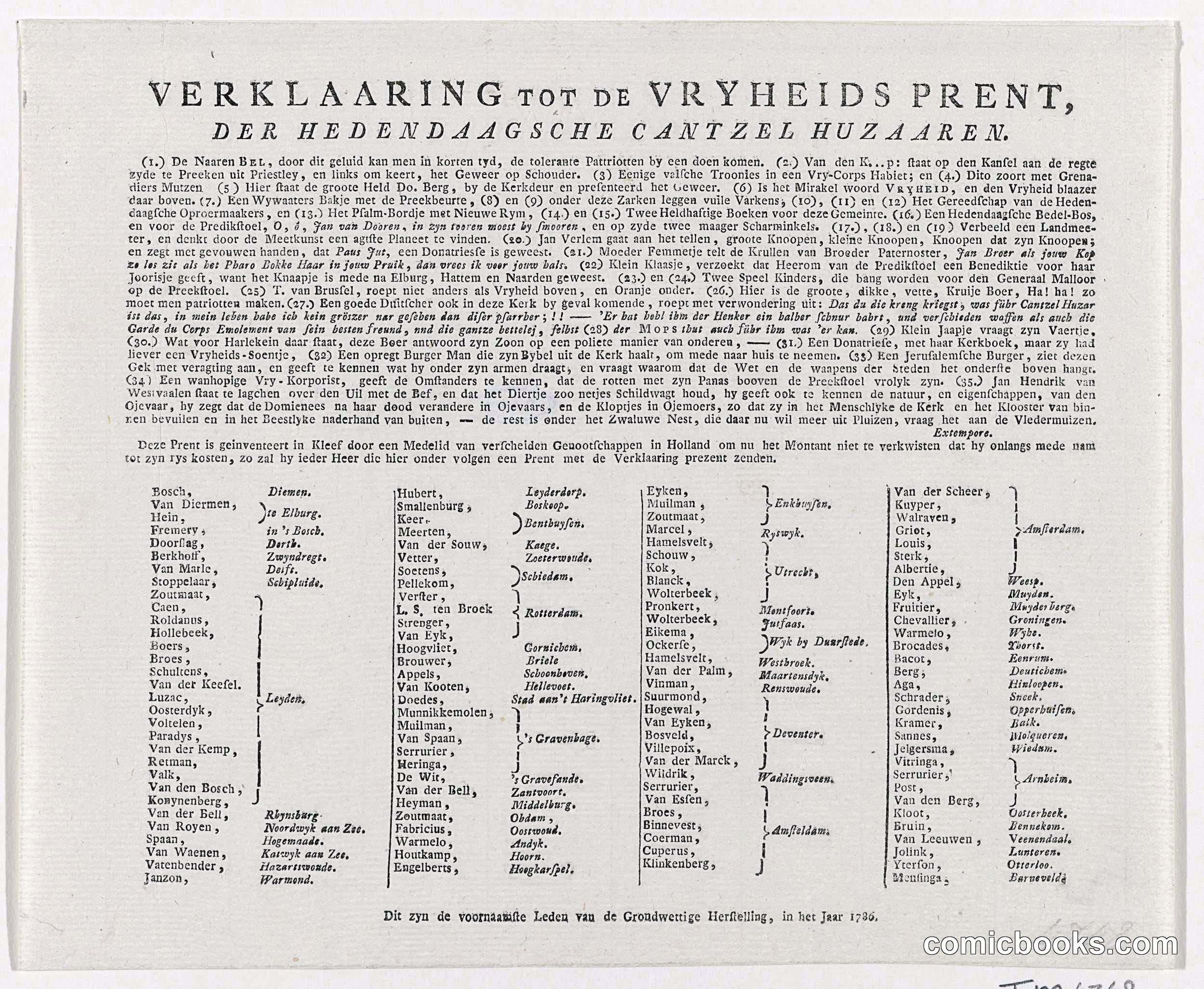 Declaration of Free Speech: The Leyden Preachers