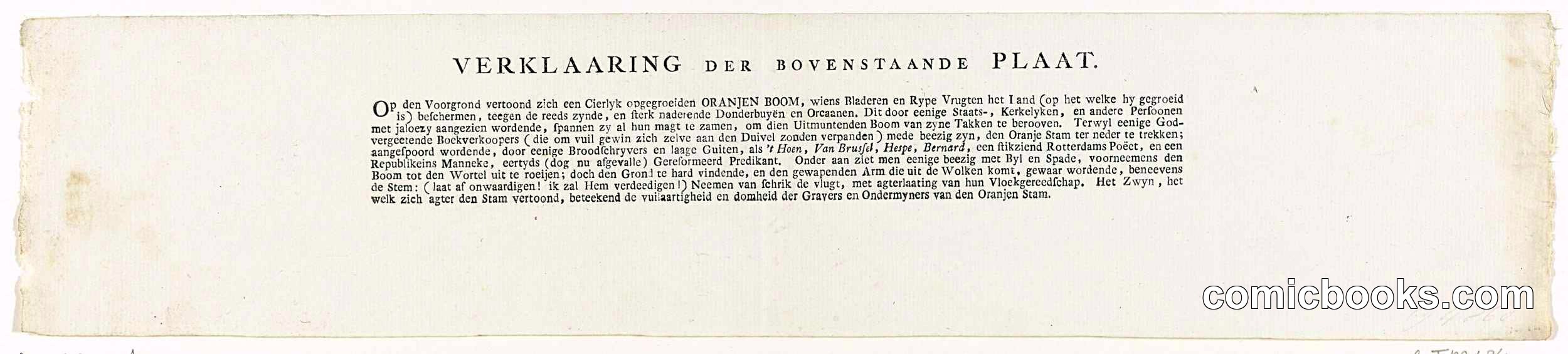 Spotprent op de pogingen de Oranjeboom omver te trekken