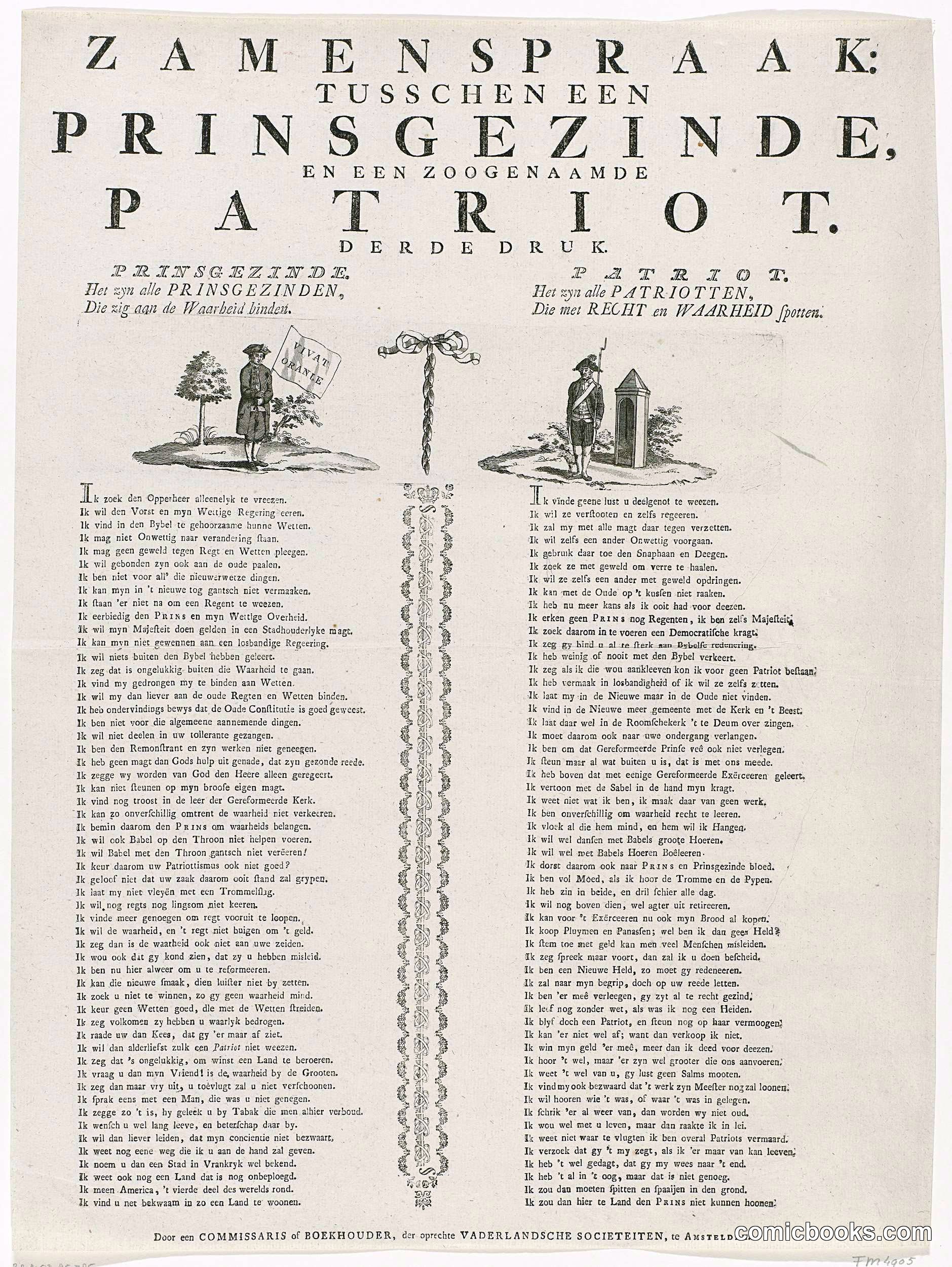 Samenspraak tussen een prinsgezinde en een patriot