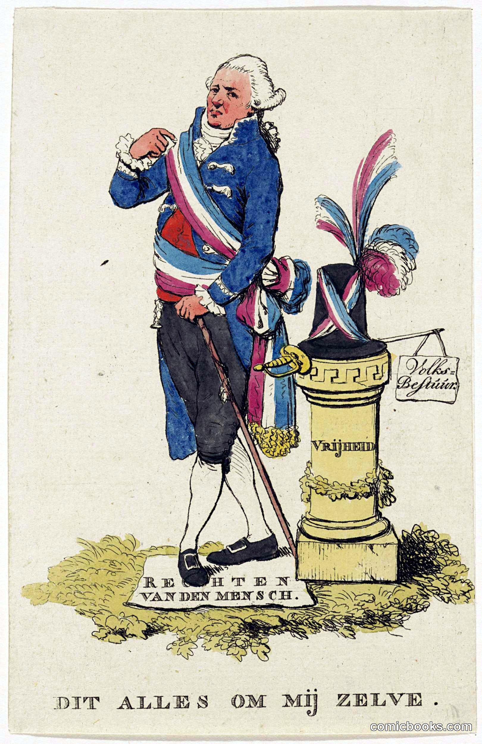 Spotprent op de Staatsregeling van 1798