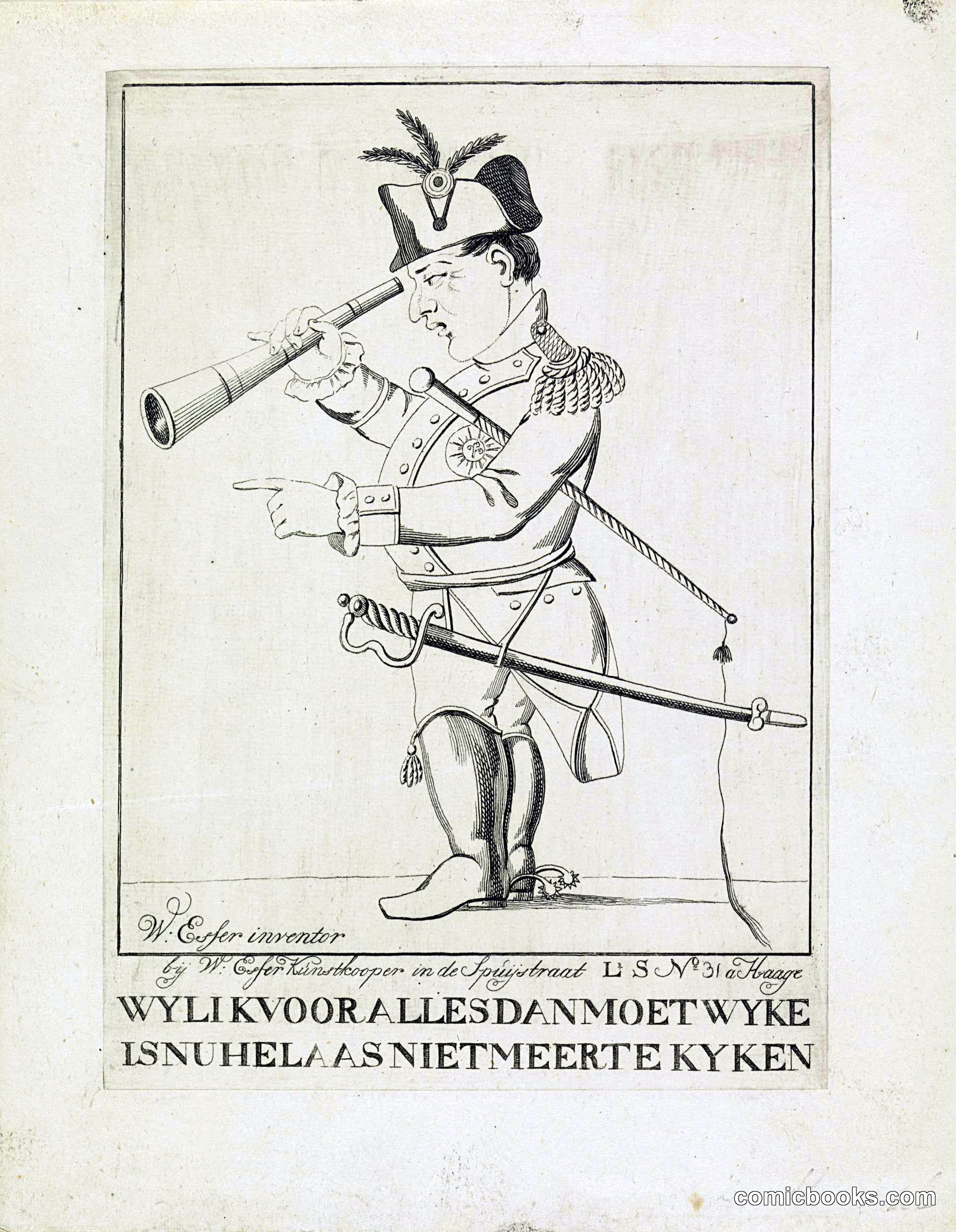Dutch Political Print on Napoleon's Exile to Elba