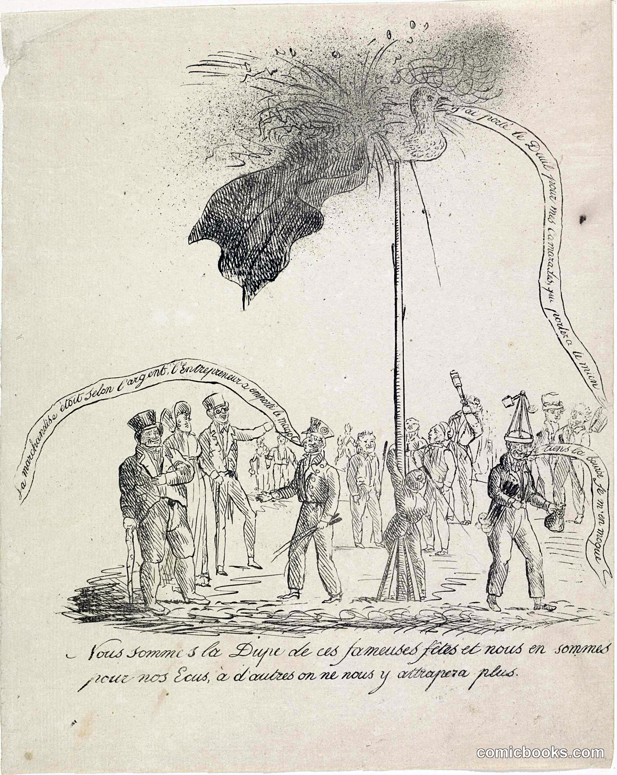 Satirical Print on the Failed Fireworks Display, Amsterdam 1820