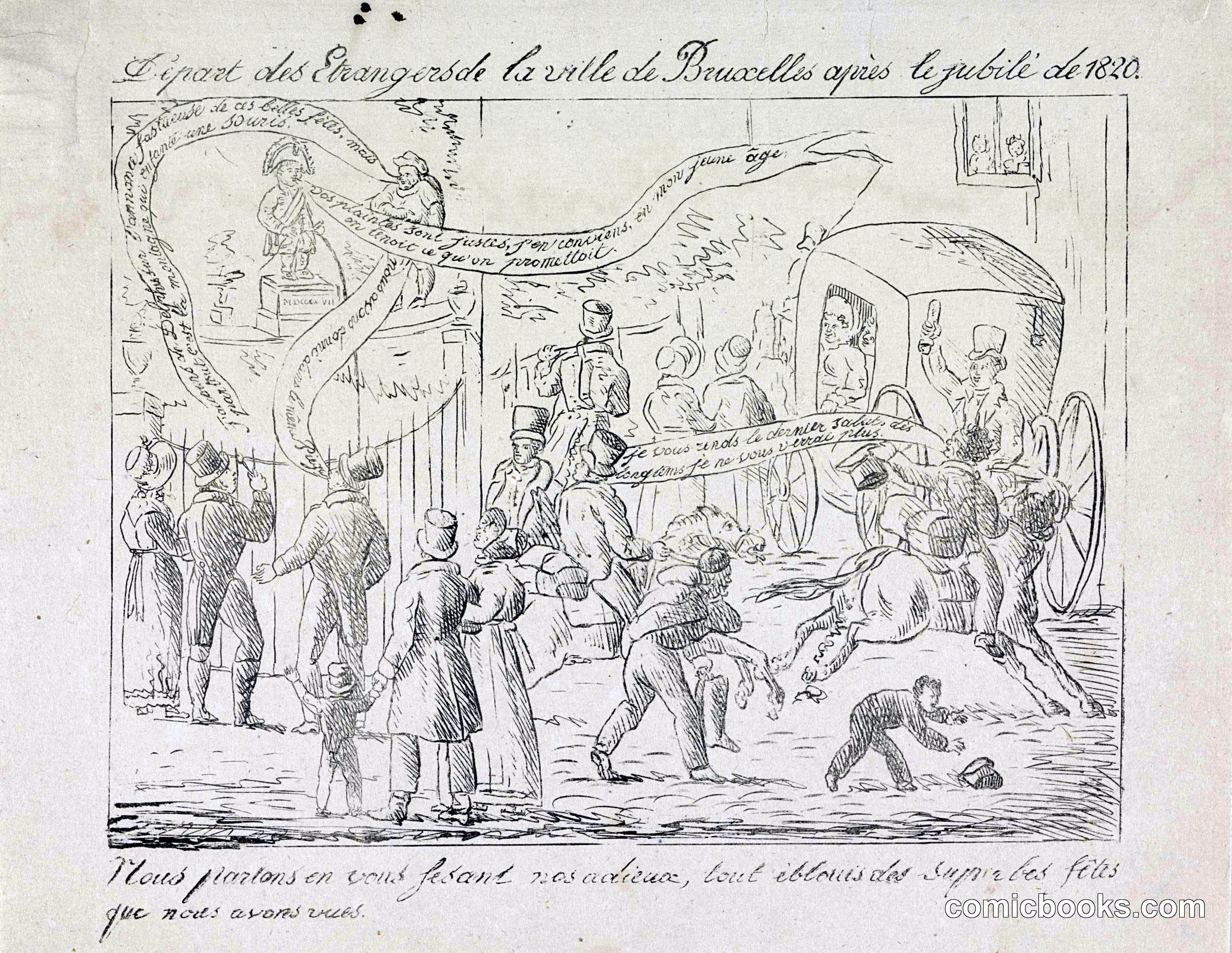 Political Print on the Failed Celebration of the 450th Anniversary of the Miracle of the Sacrament, 1820
