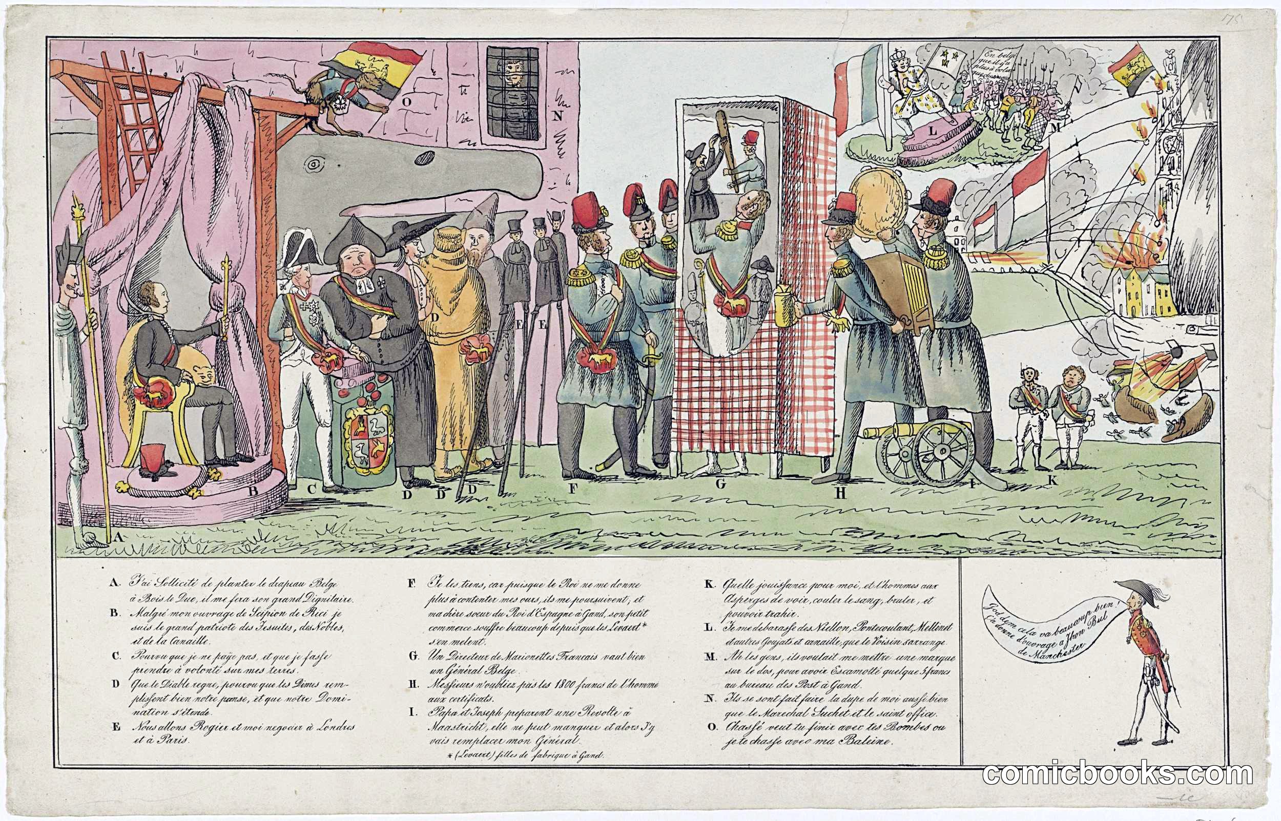 Political Satire of Belgian Uprising Leaders, 1830