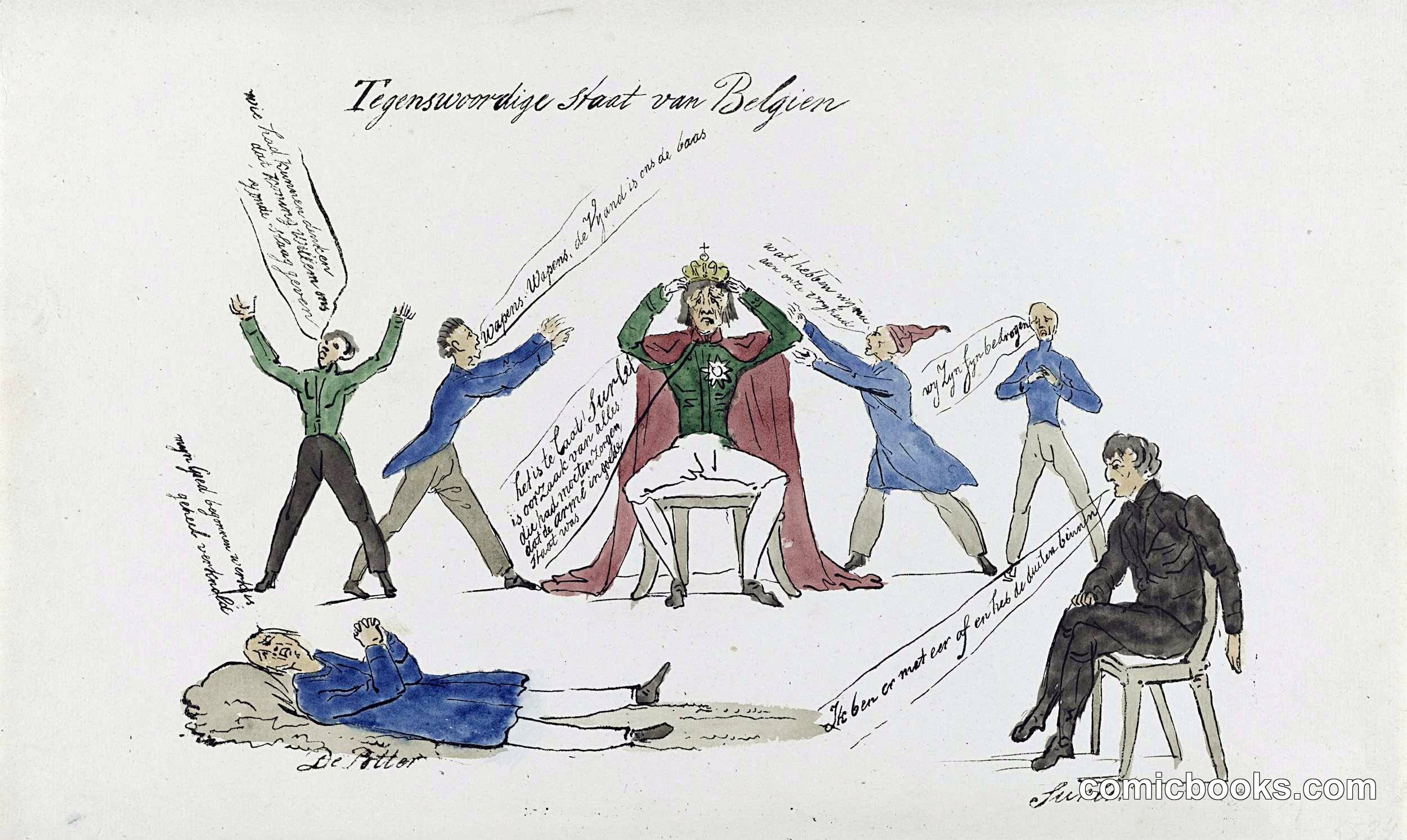 Political Cartoon on Belgium's Desperate State