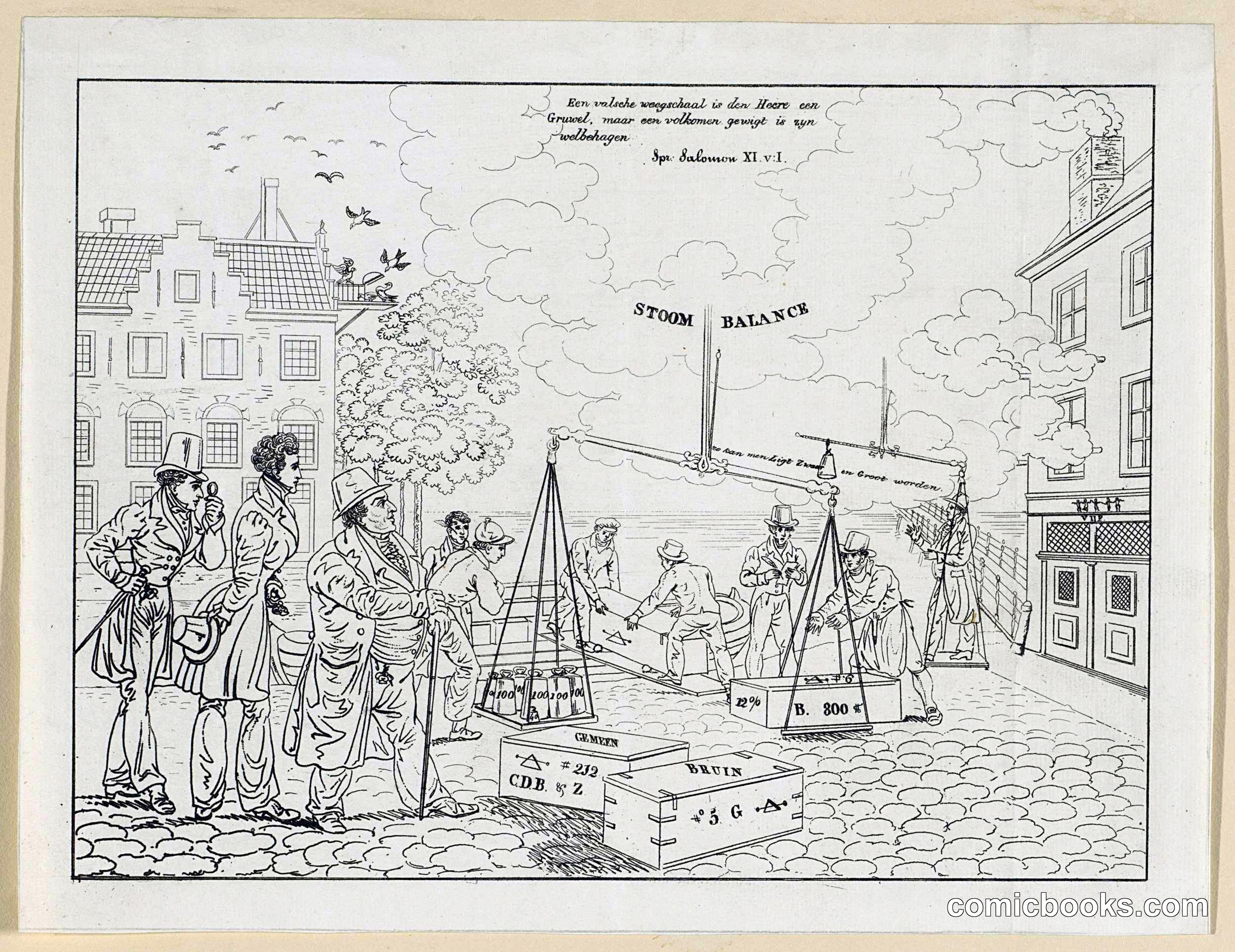A Stoom Balance: Satirical Print on the Fraud of the Firm C. de Bruyn & Zonen