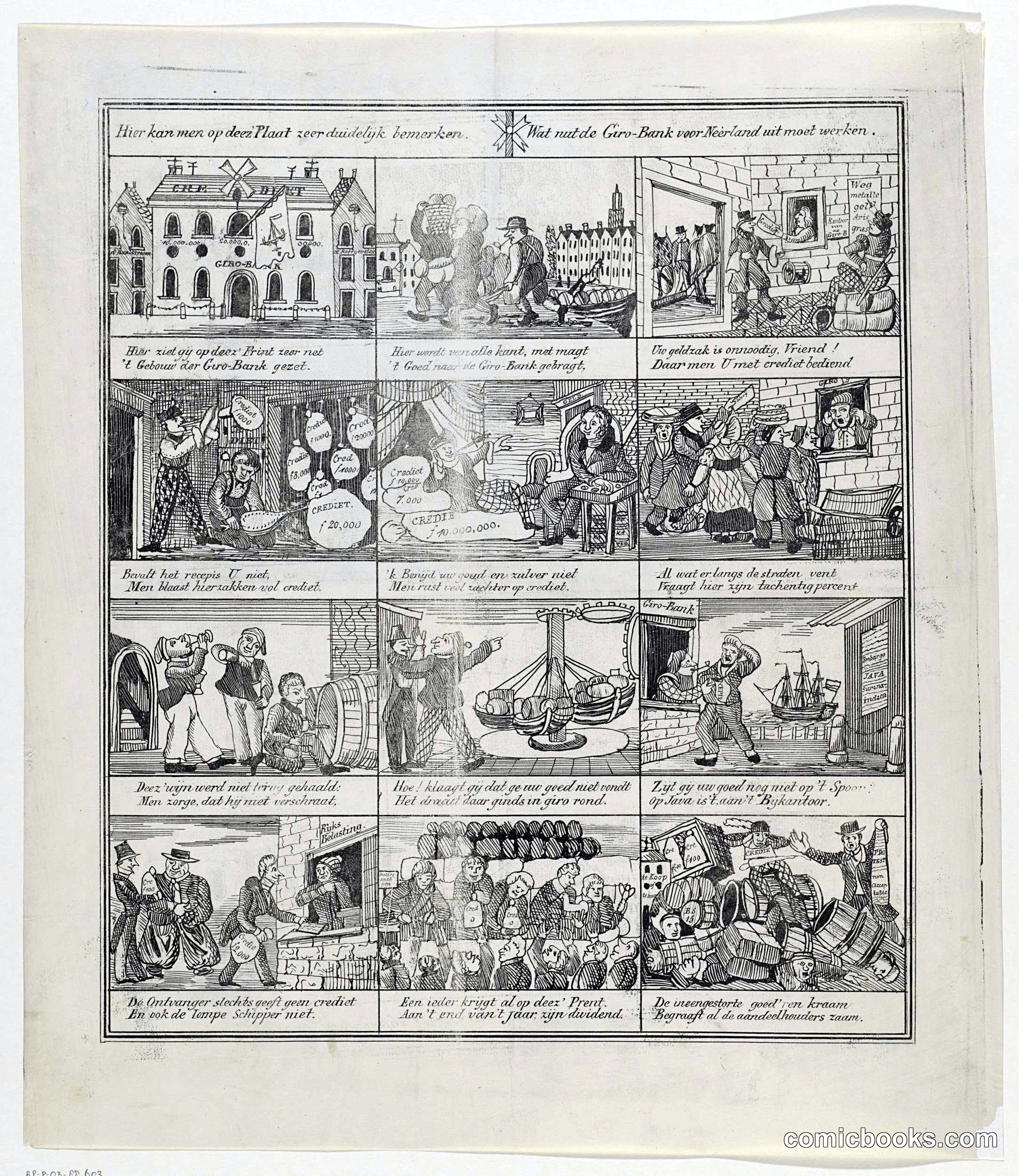 Satirical Print on Plans for a Giro Bank