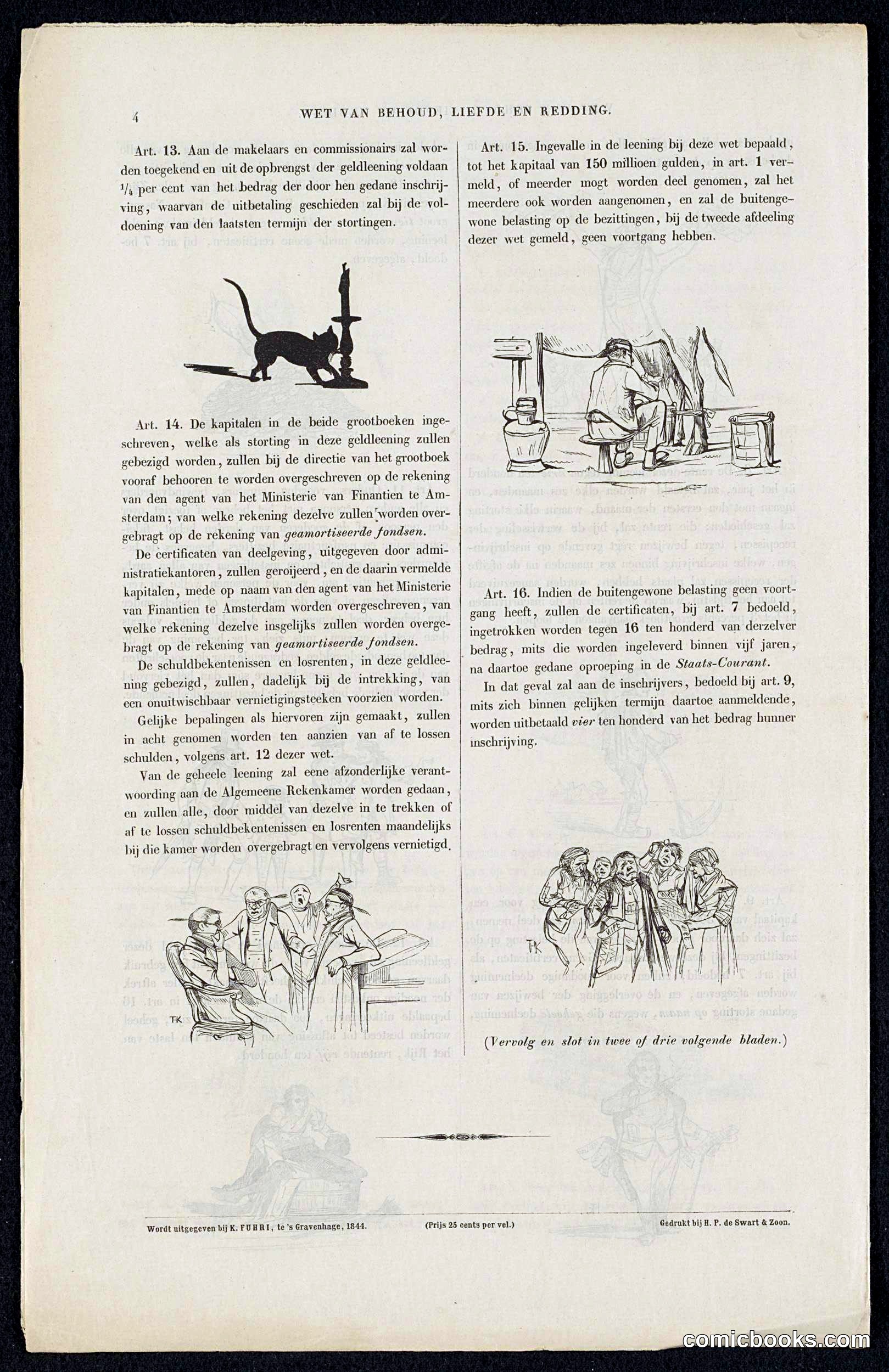 Satire on the 1844 'Voluntary' 3% Loan Campaign