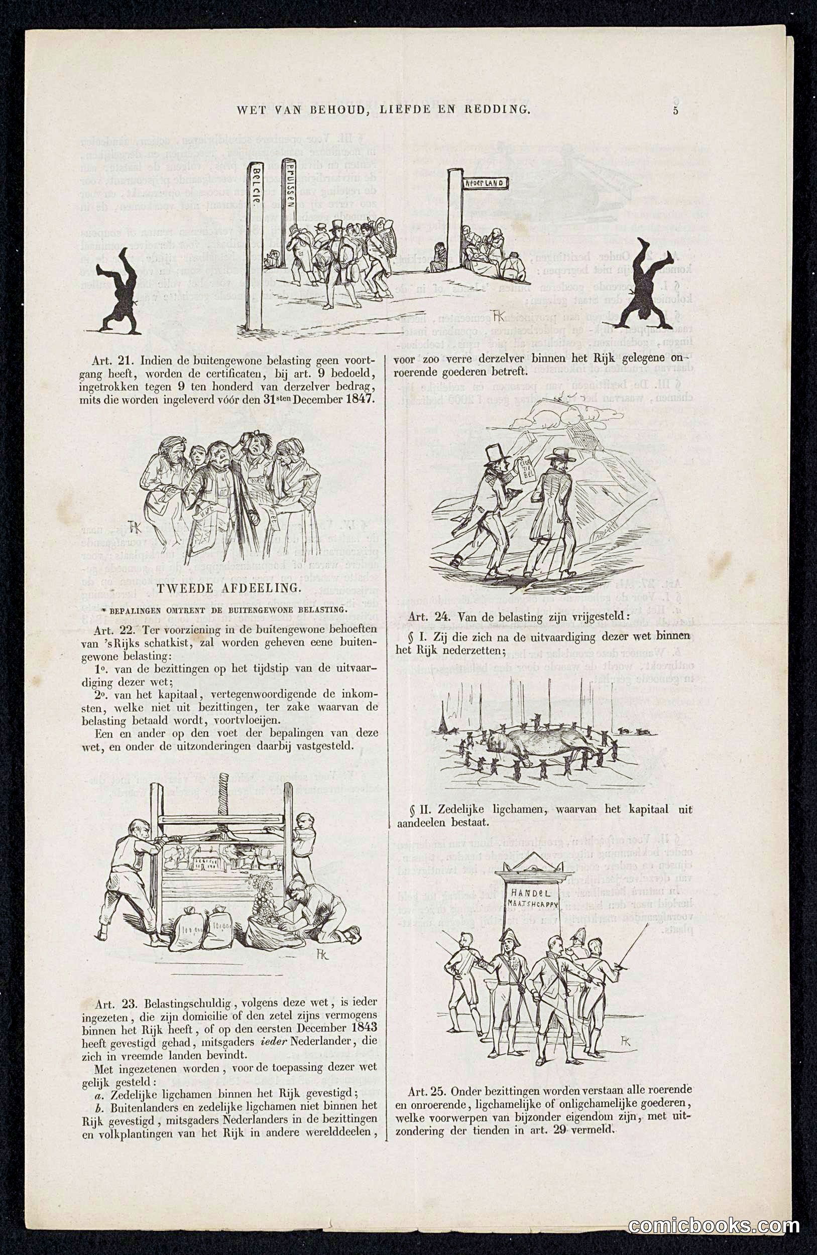 Satire on the 1844 'Voluntary' 3% Loan Campaign