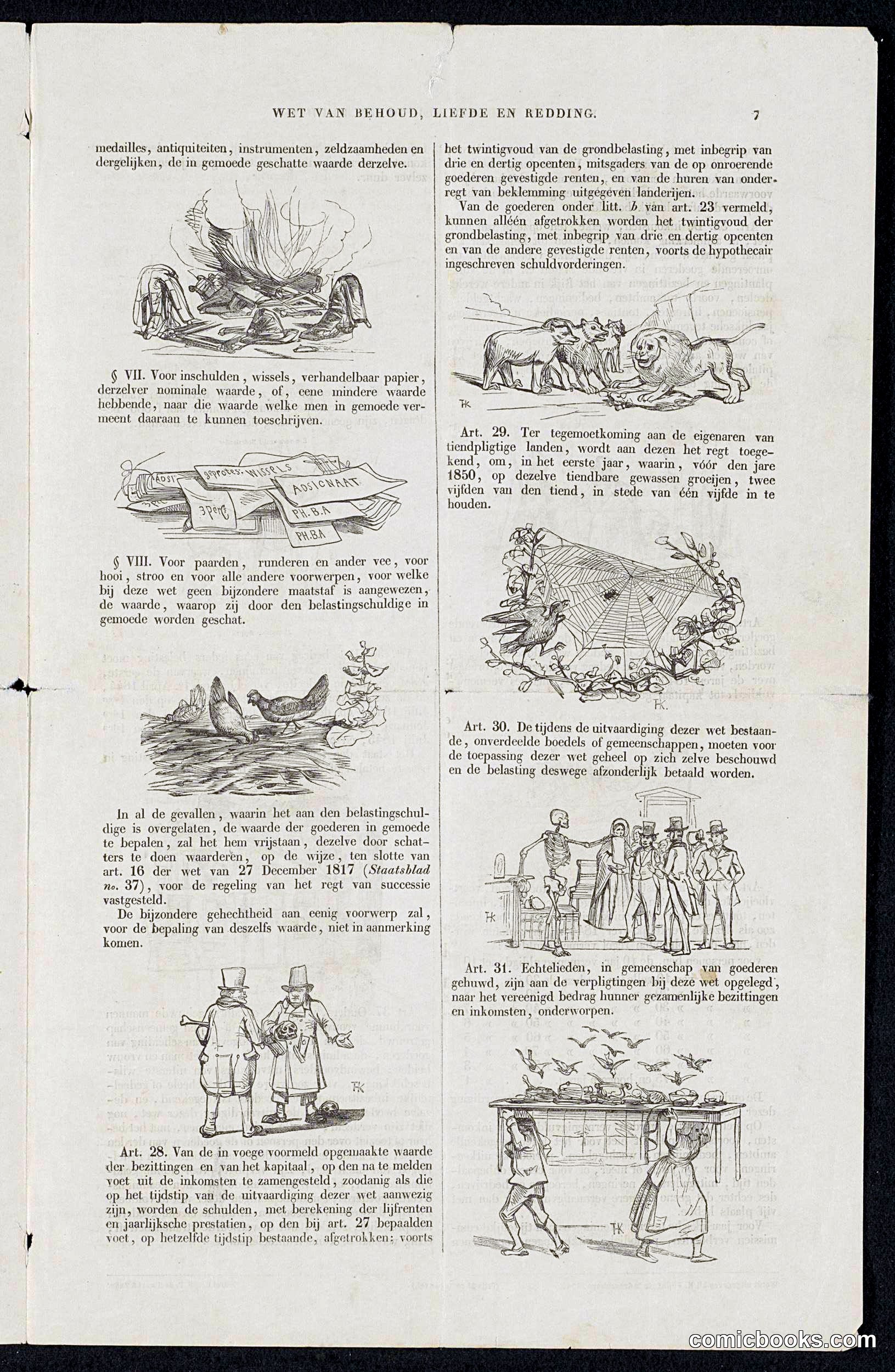 Dutch Political Satire on the Voluntary 3% Loan, 1844