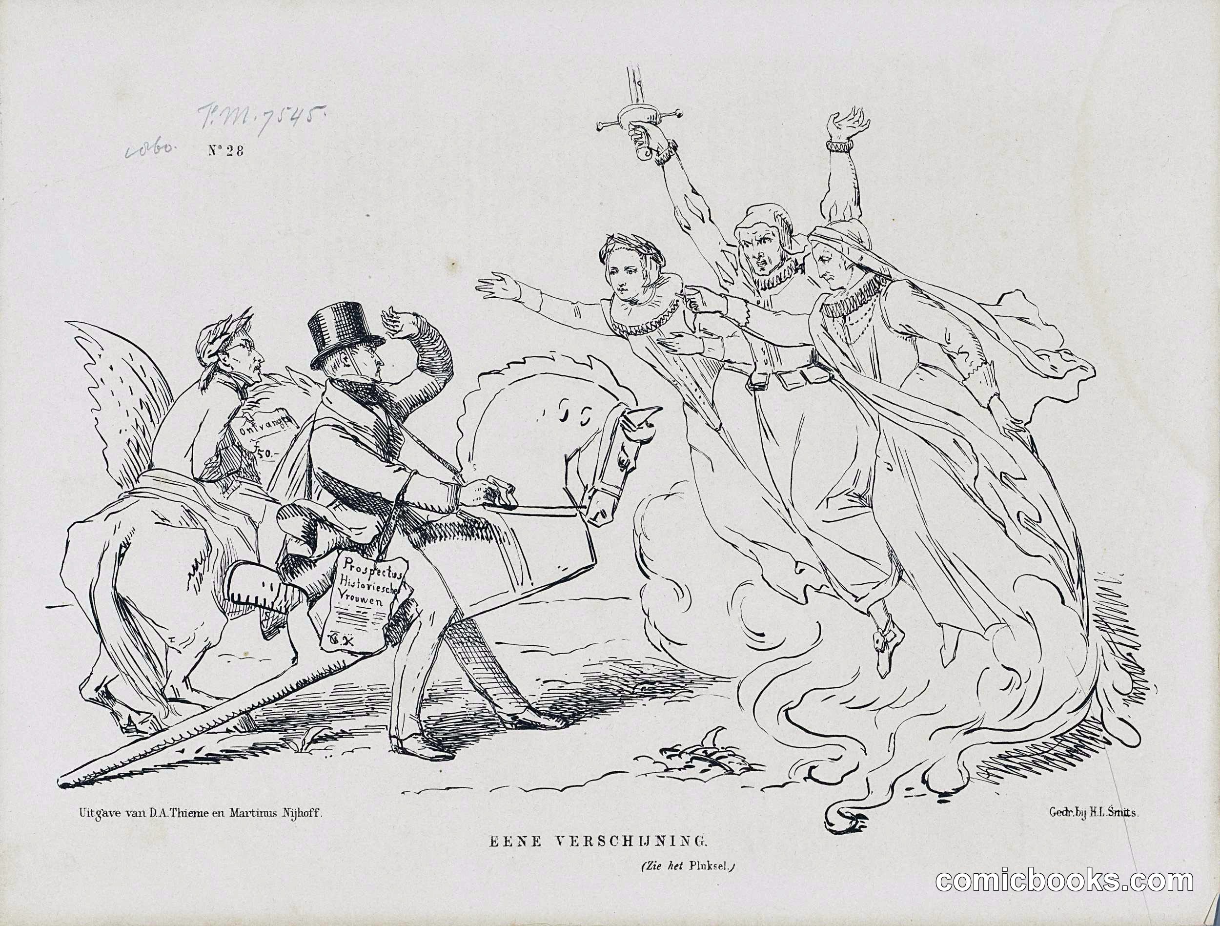 A Satirical Print on A.C. Kruseman and His 'Historical Women'