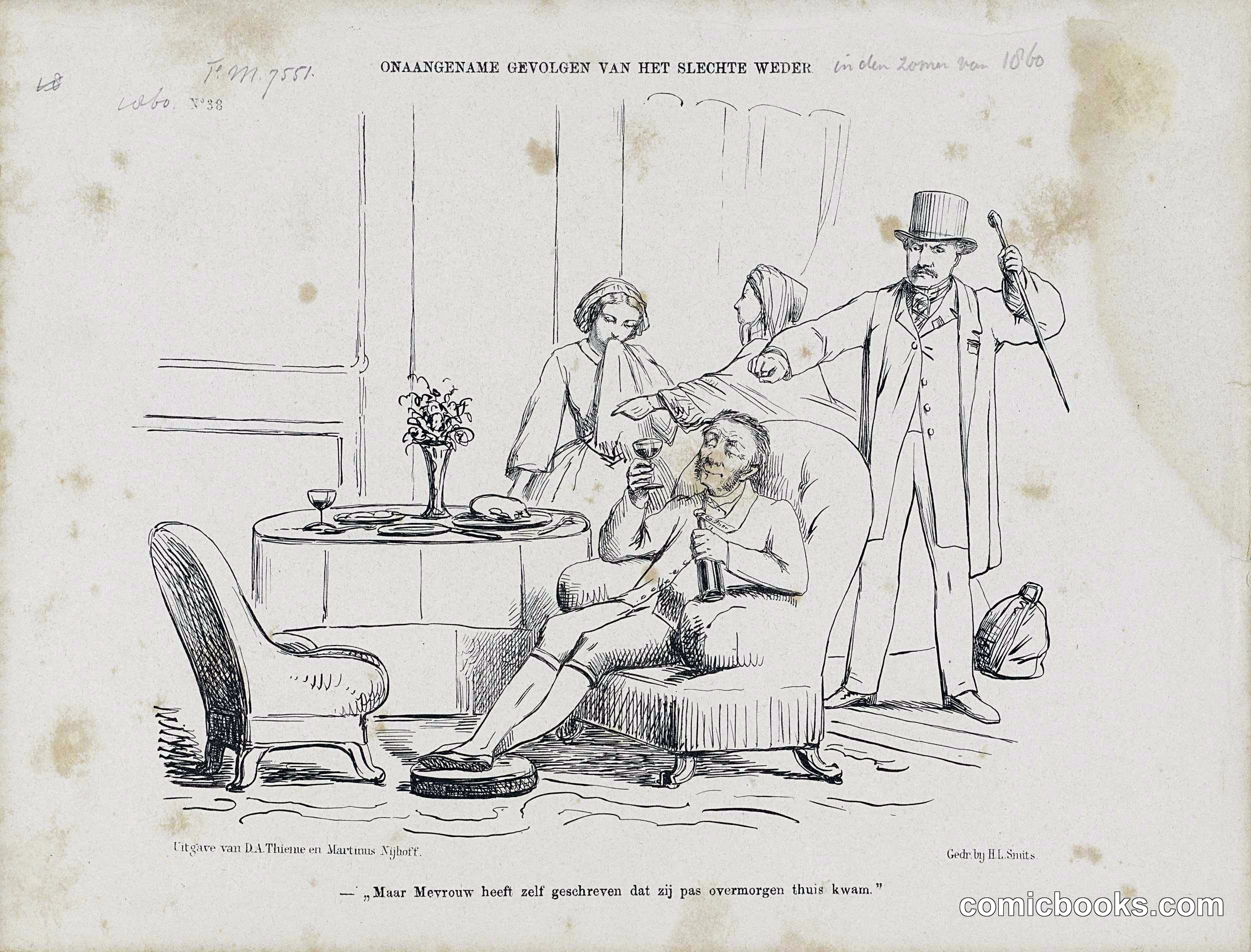 Dutch Political Cartoon on Bad Summer Weather, 1860