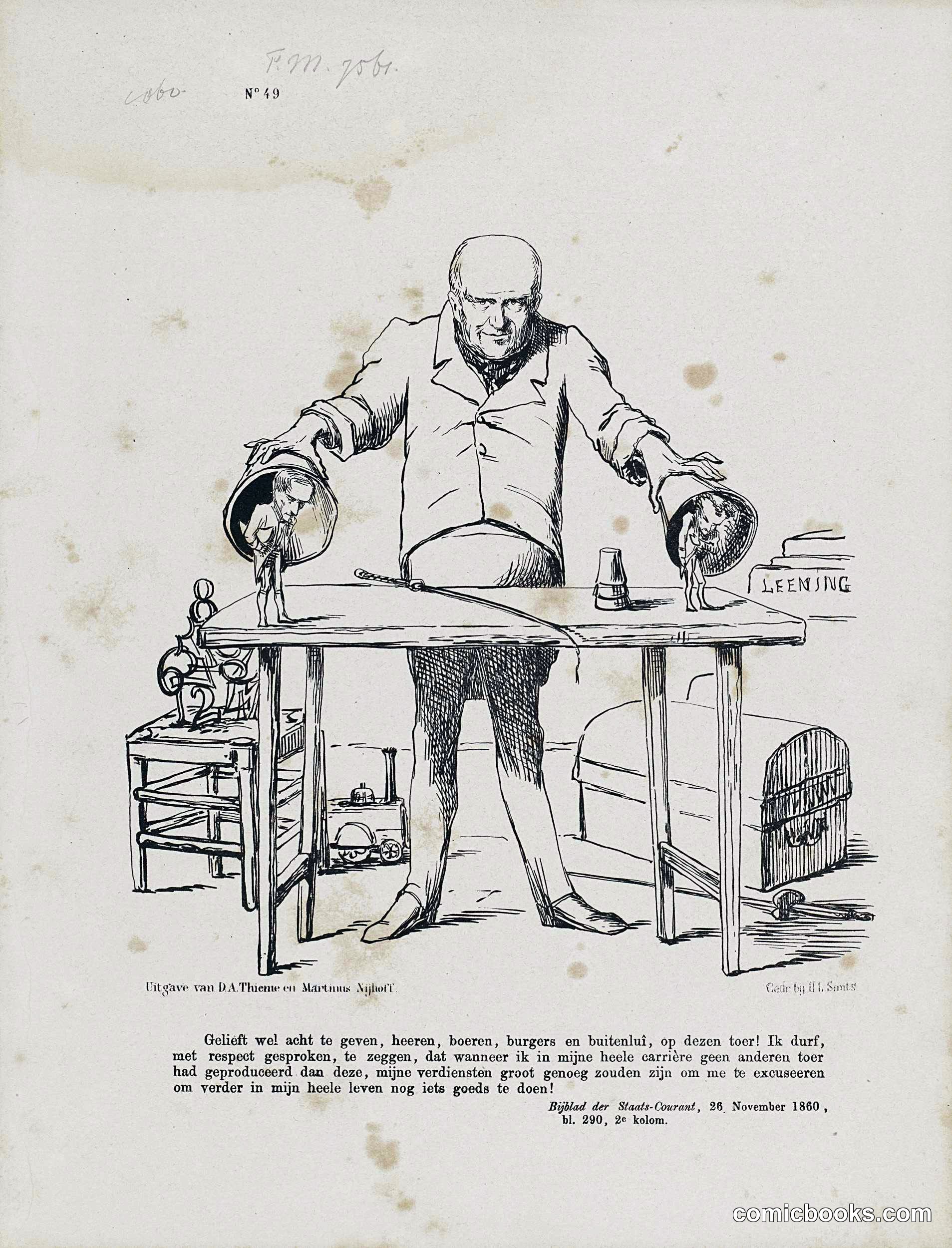 Political Caricature of Minister F.A. van Hall