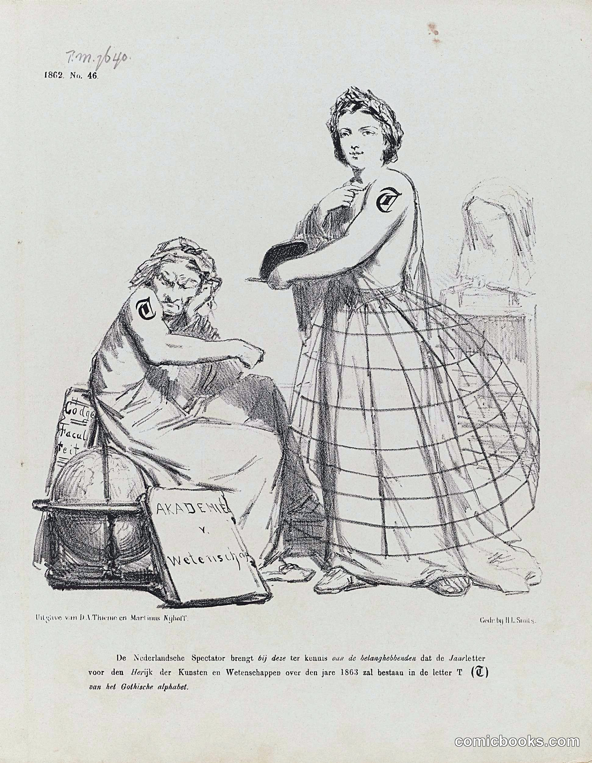 Spotprent met de letter T (Letter T Satire Print)