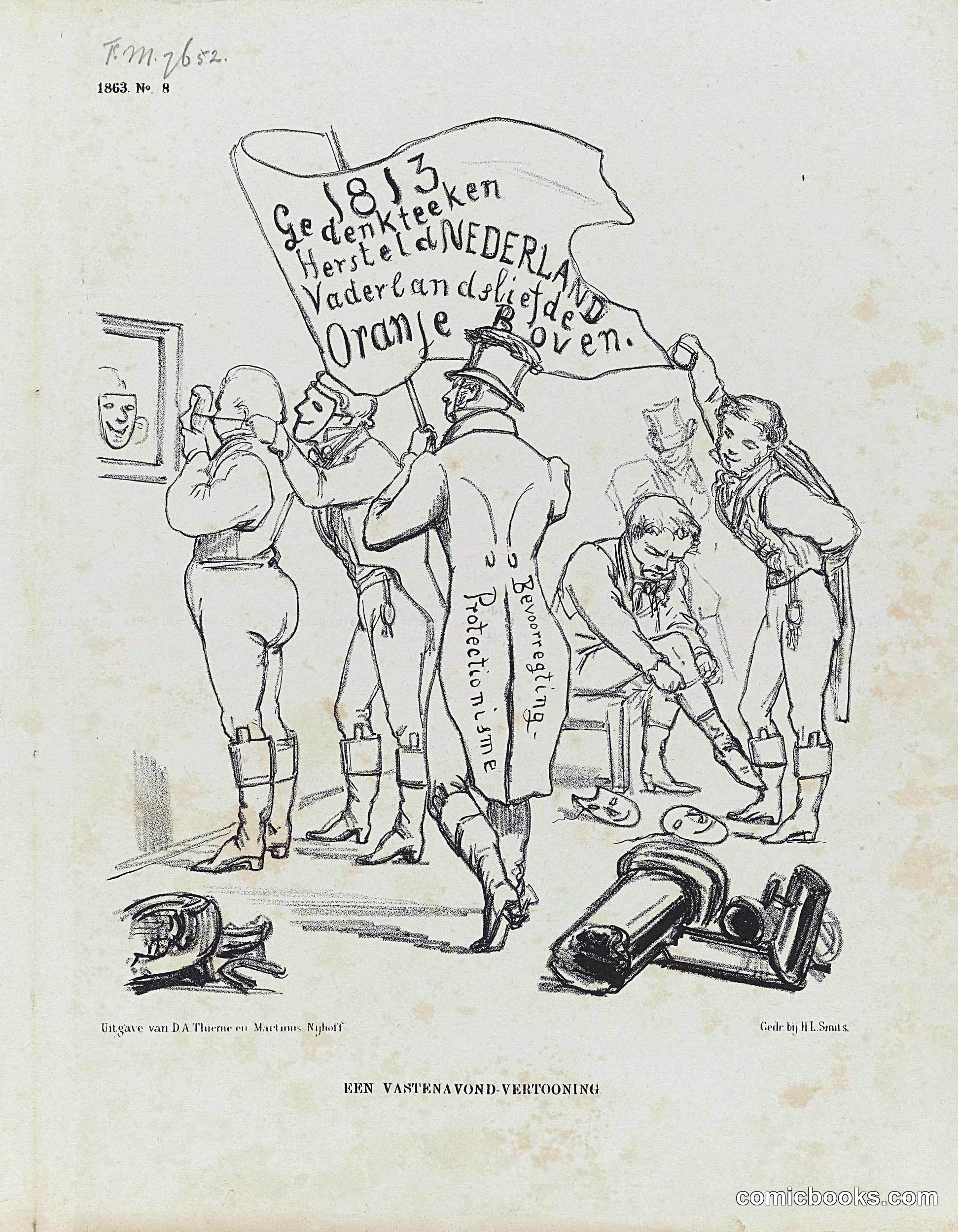 A Patriotic Celebration: Political Satire on Protectionists and November Festivities
