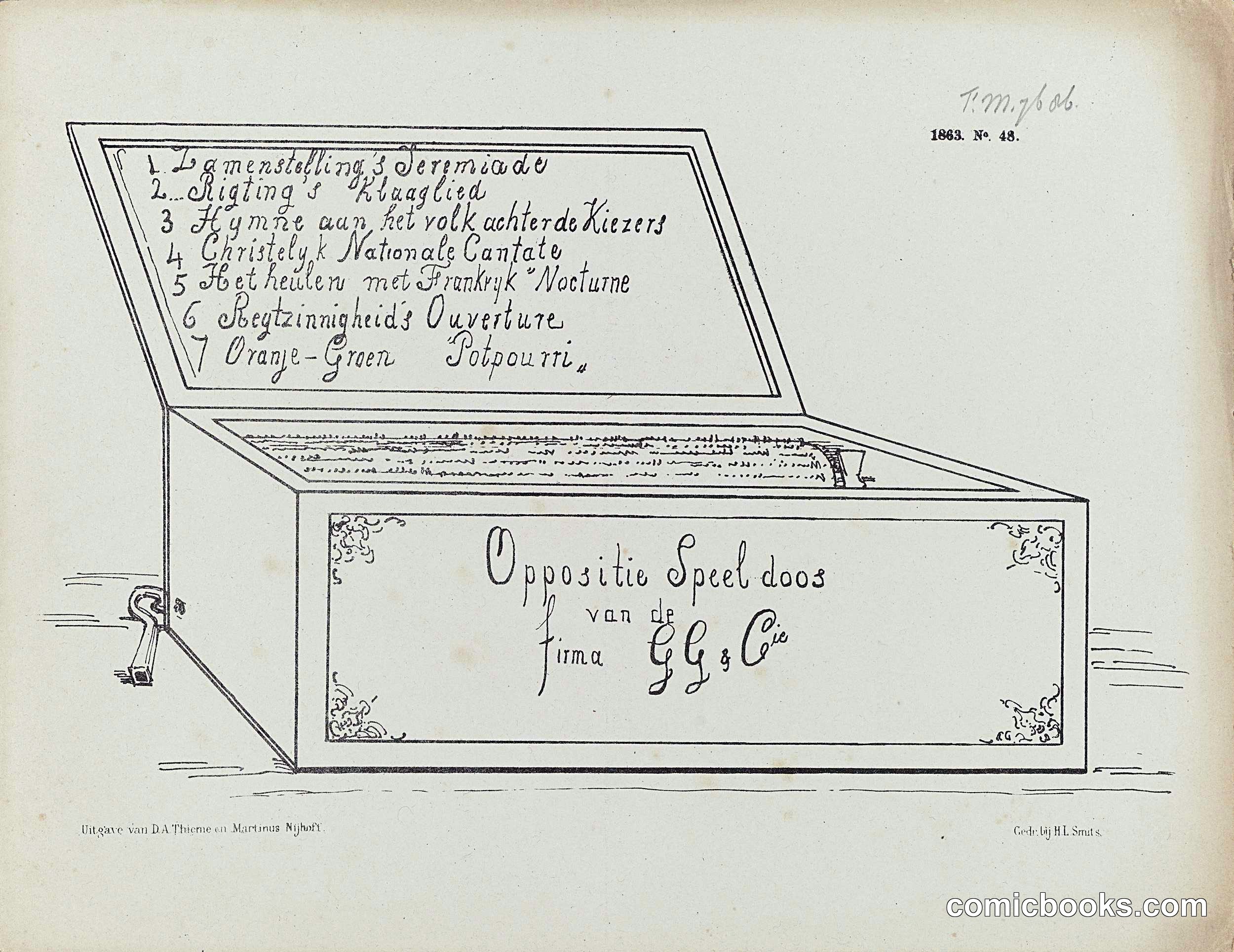 Oppositie Speeldoos van de firma G.G. & Co. (Opposition Music Box of the firm G.G. & Co.)