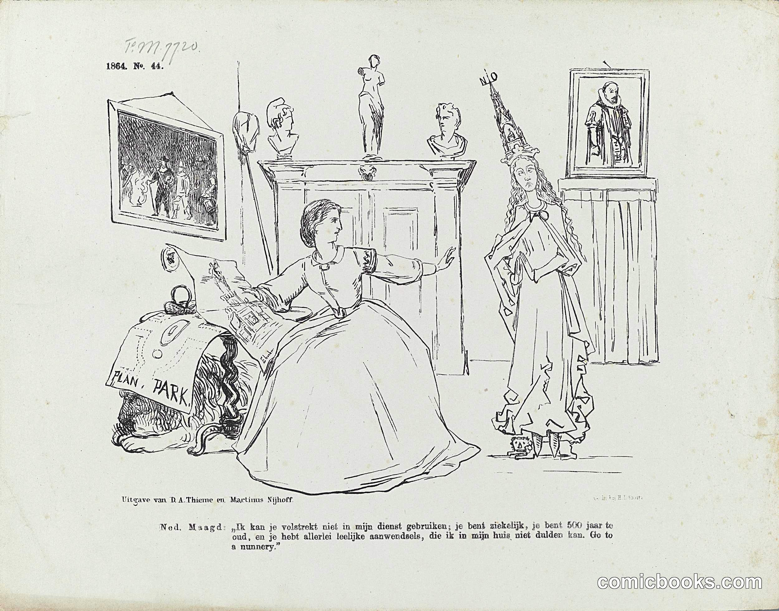 Political Satire on a Gothic Monument Design
