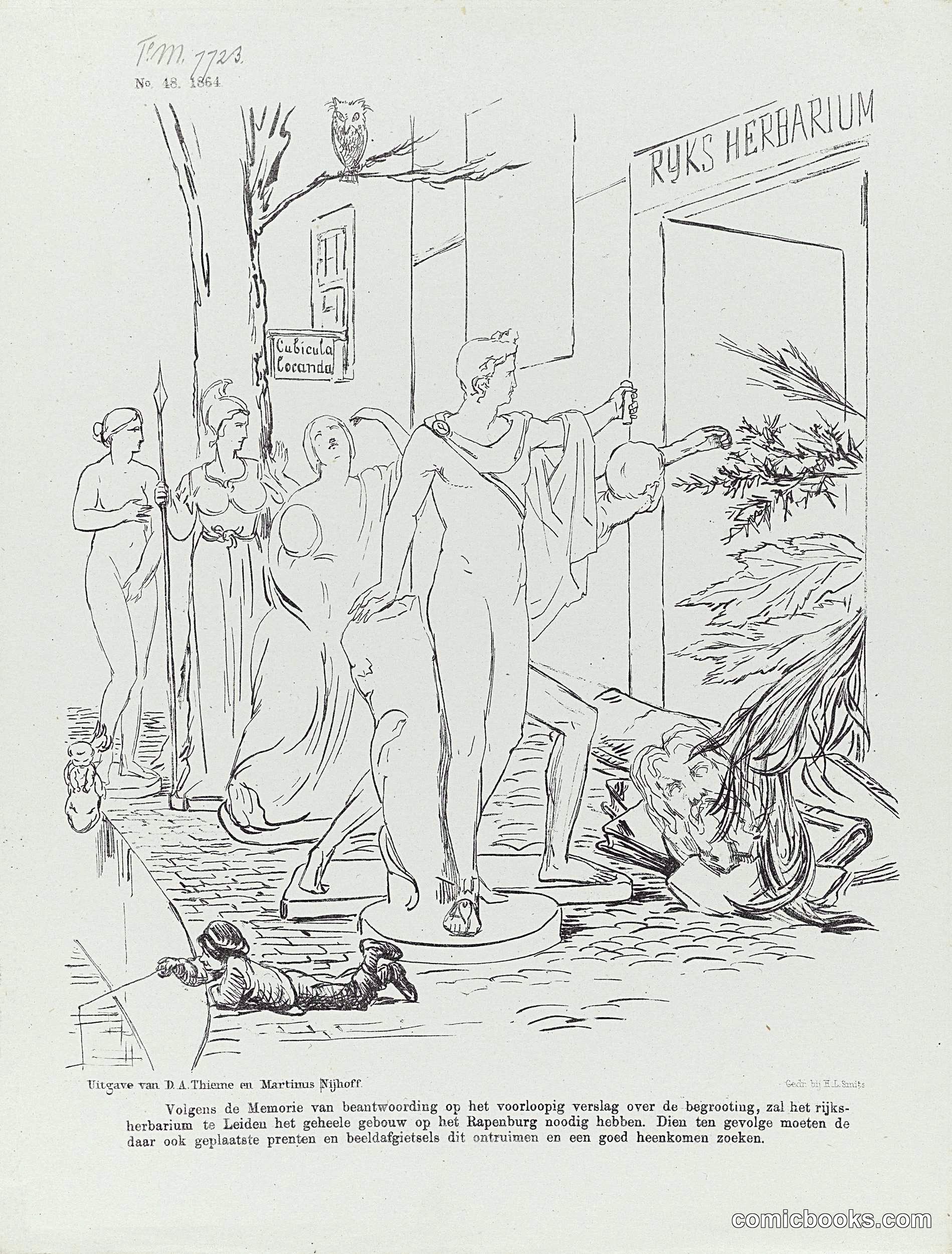Satire on the Display of Plaster Casts at Leiden's Antiquities Museum