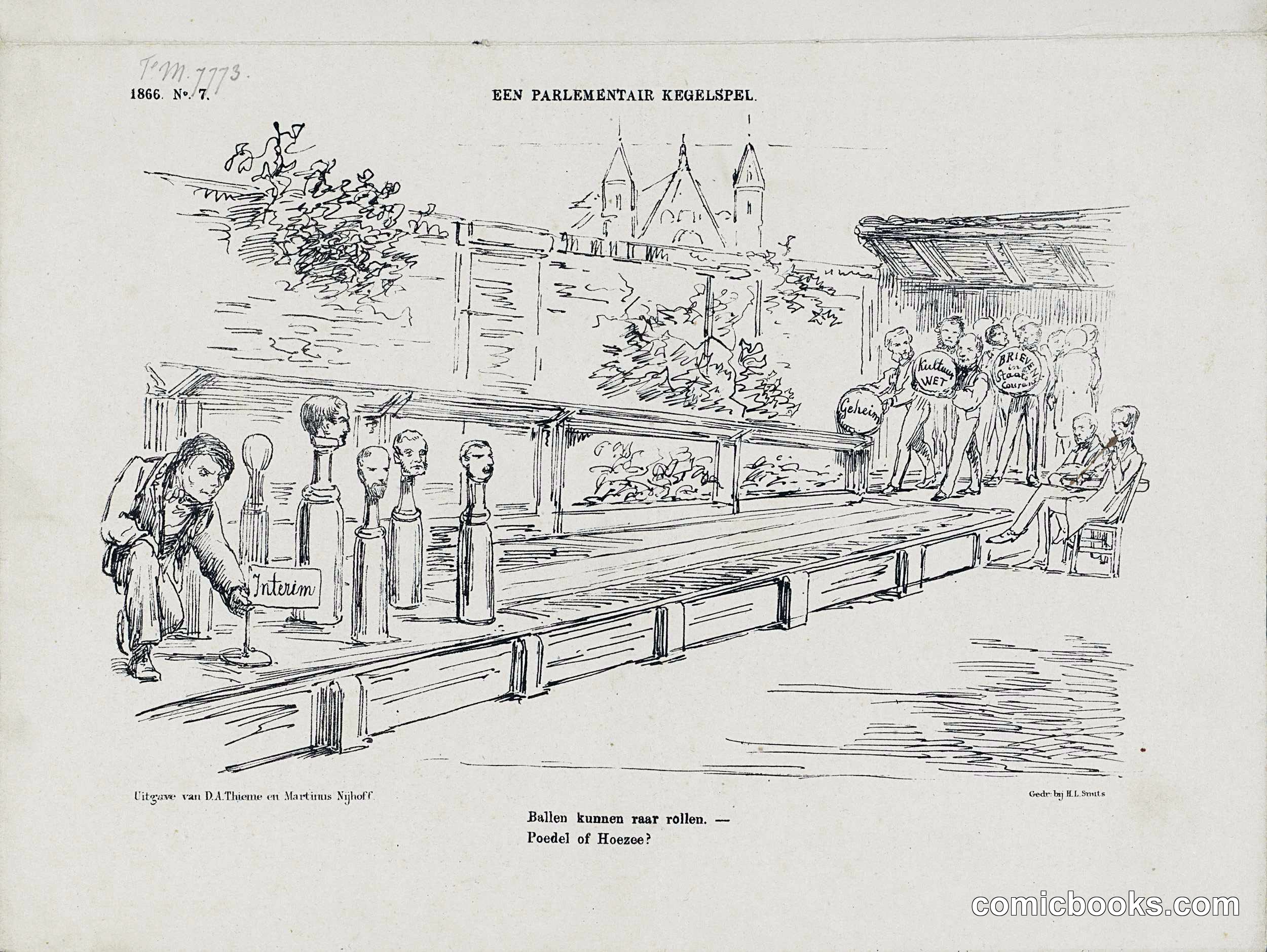 Een Parlementair Kegelspel (A Parliamentary Game of Bowls)