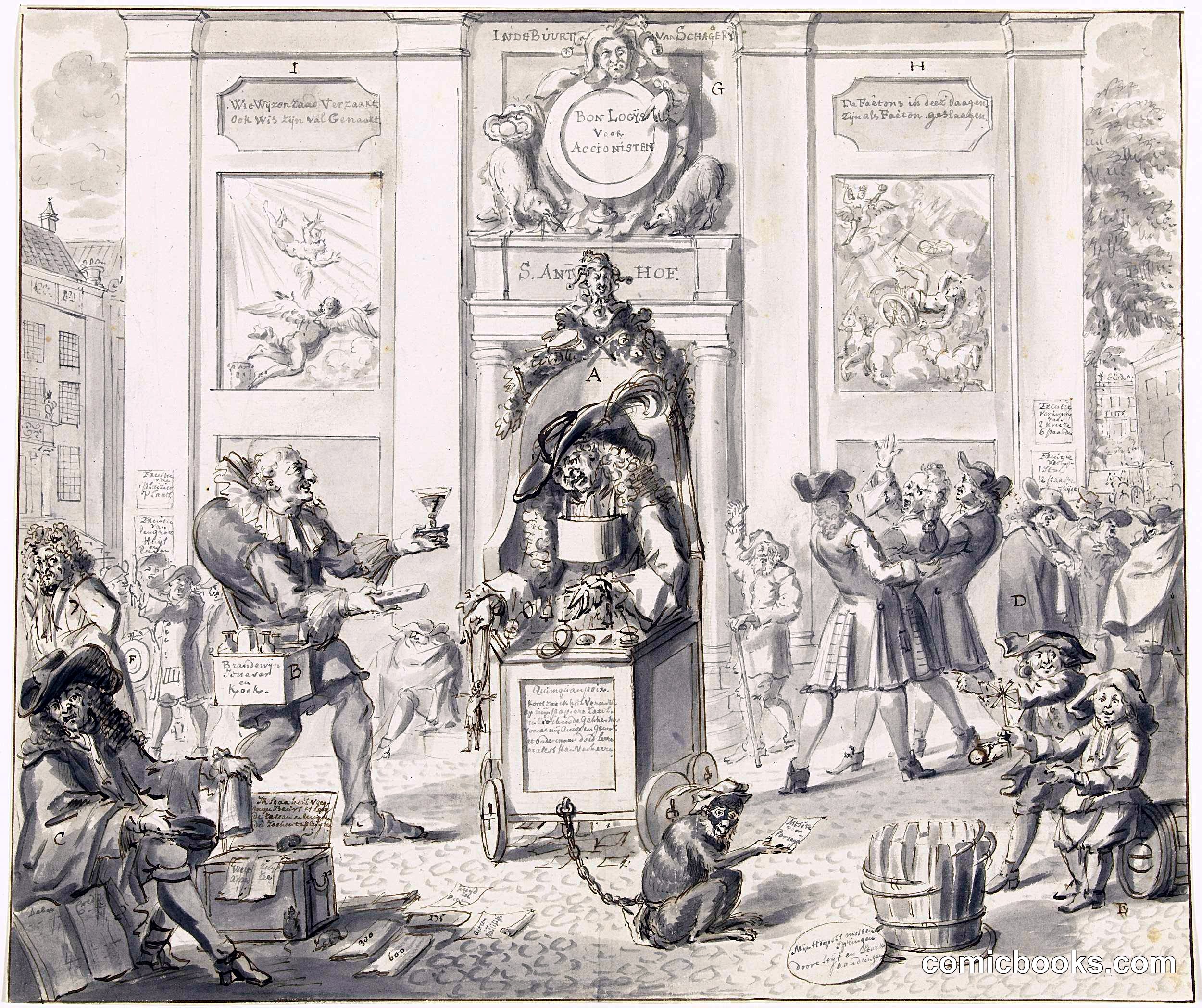 John Law in a Wheeled Chair Before the Lazarus House