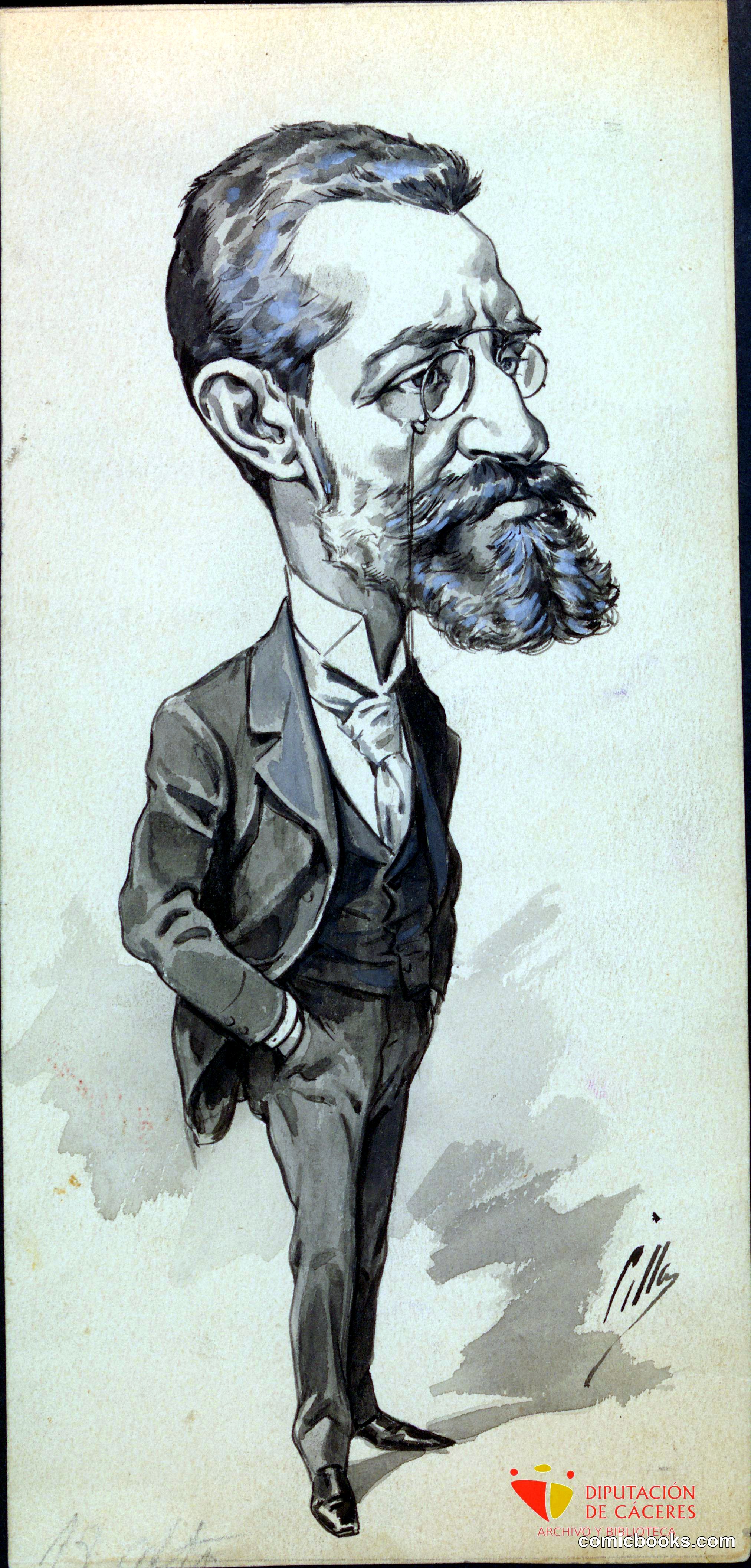 Caricature of Javier de Burgos y Larragoiti