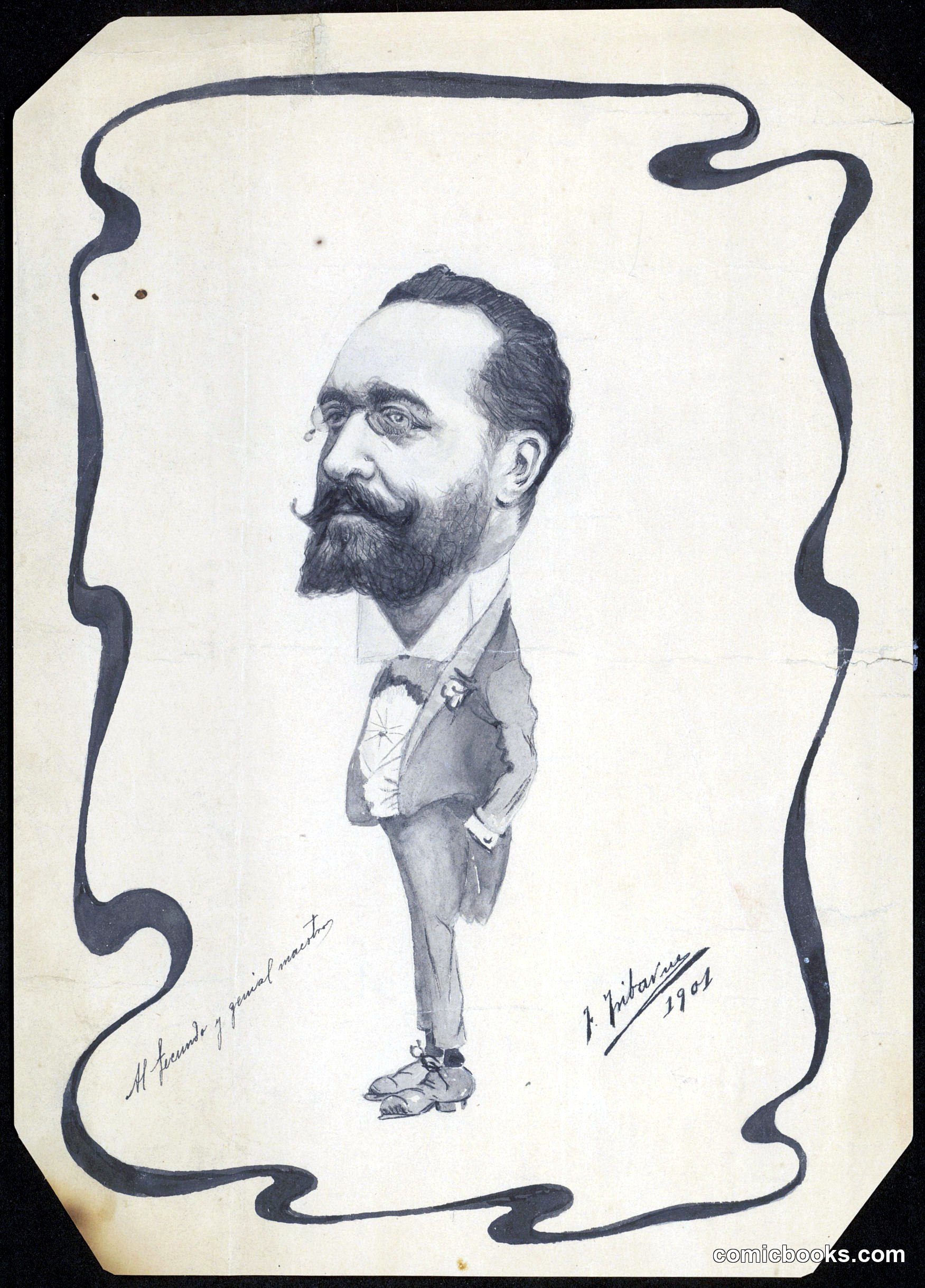 Portrait Caricature of a Bearded Gentleman