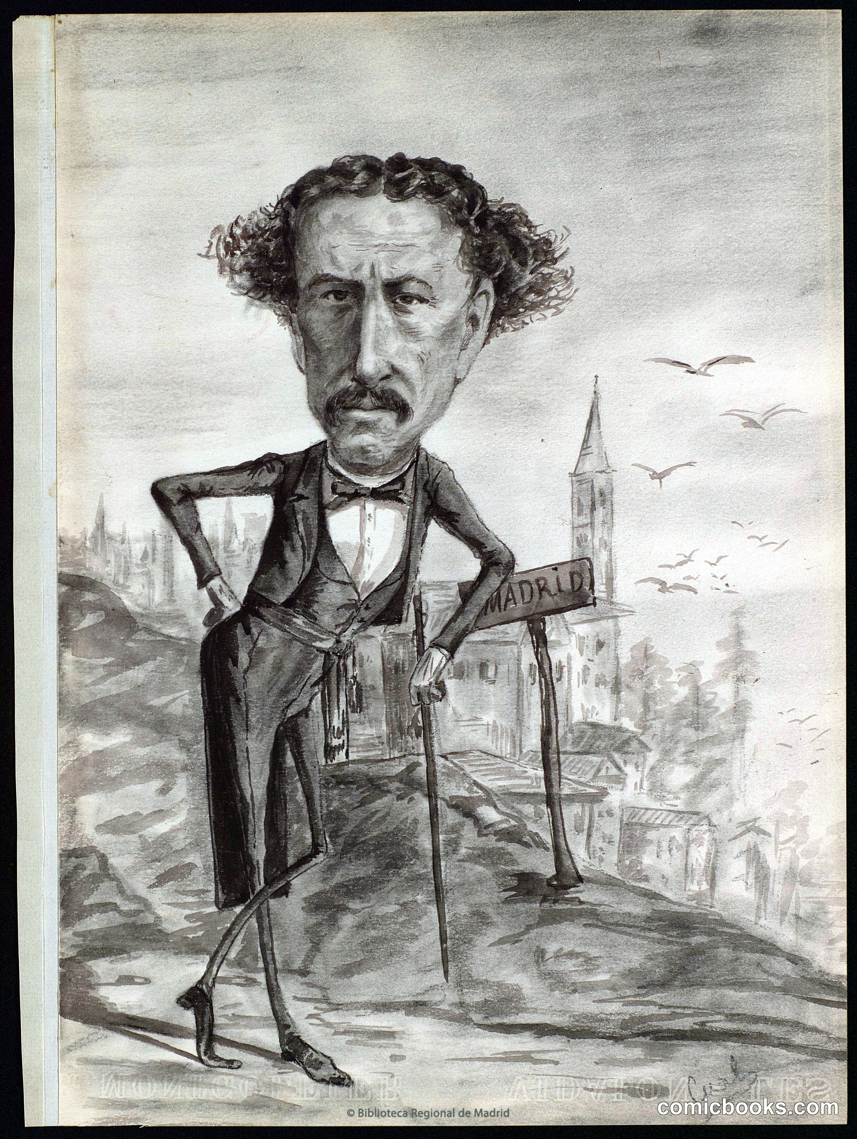 Political Caricature of a Spanish Figure