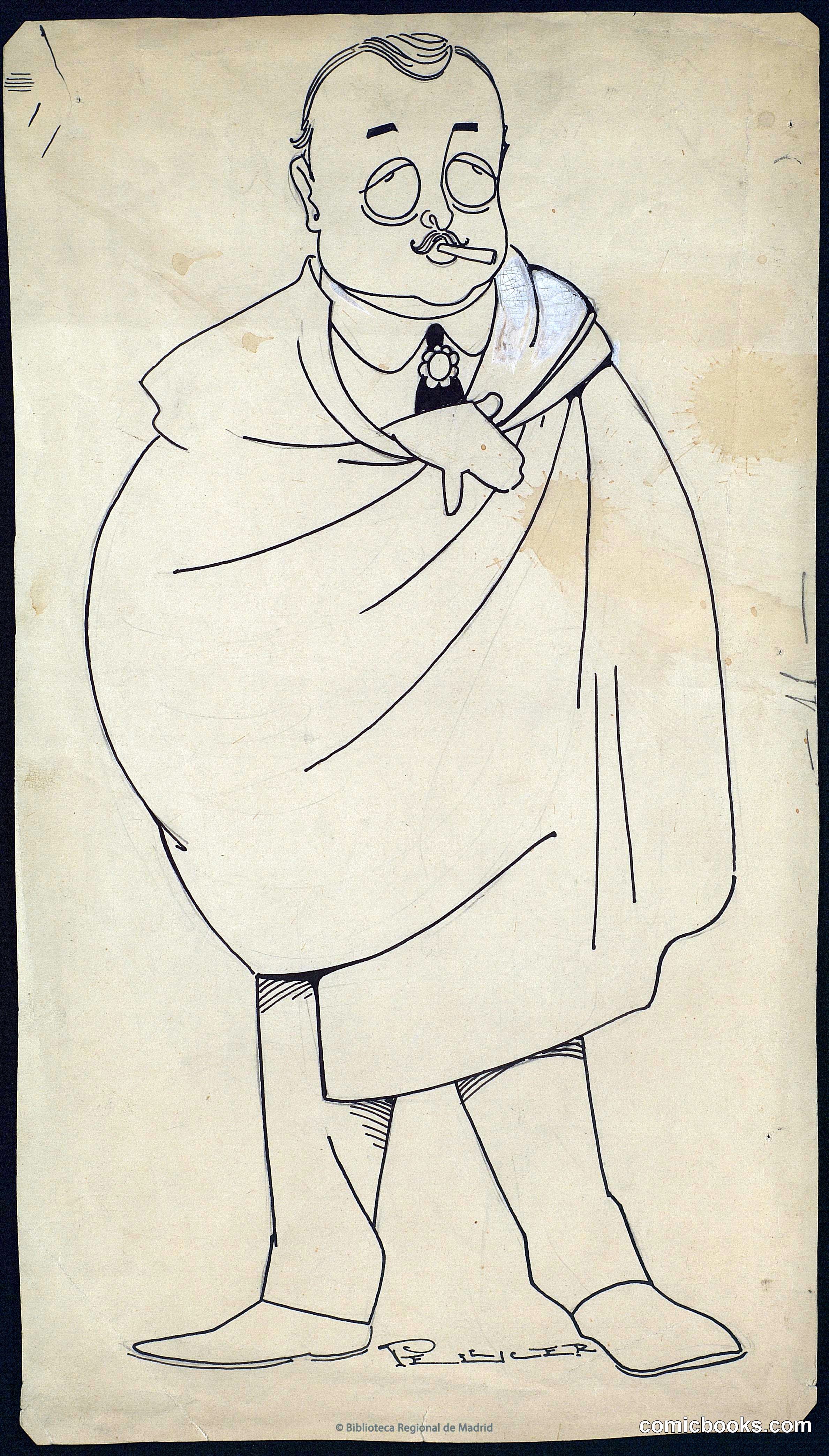 Political Caricature of a Spanish Figure