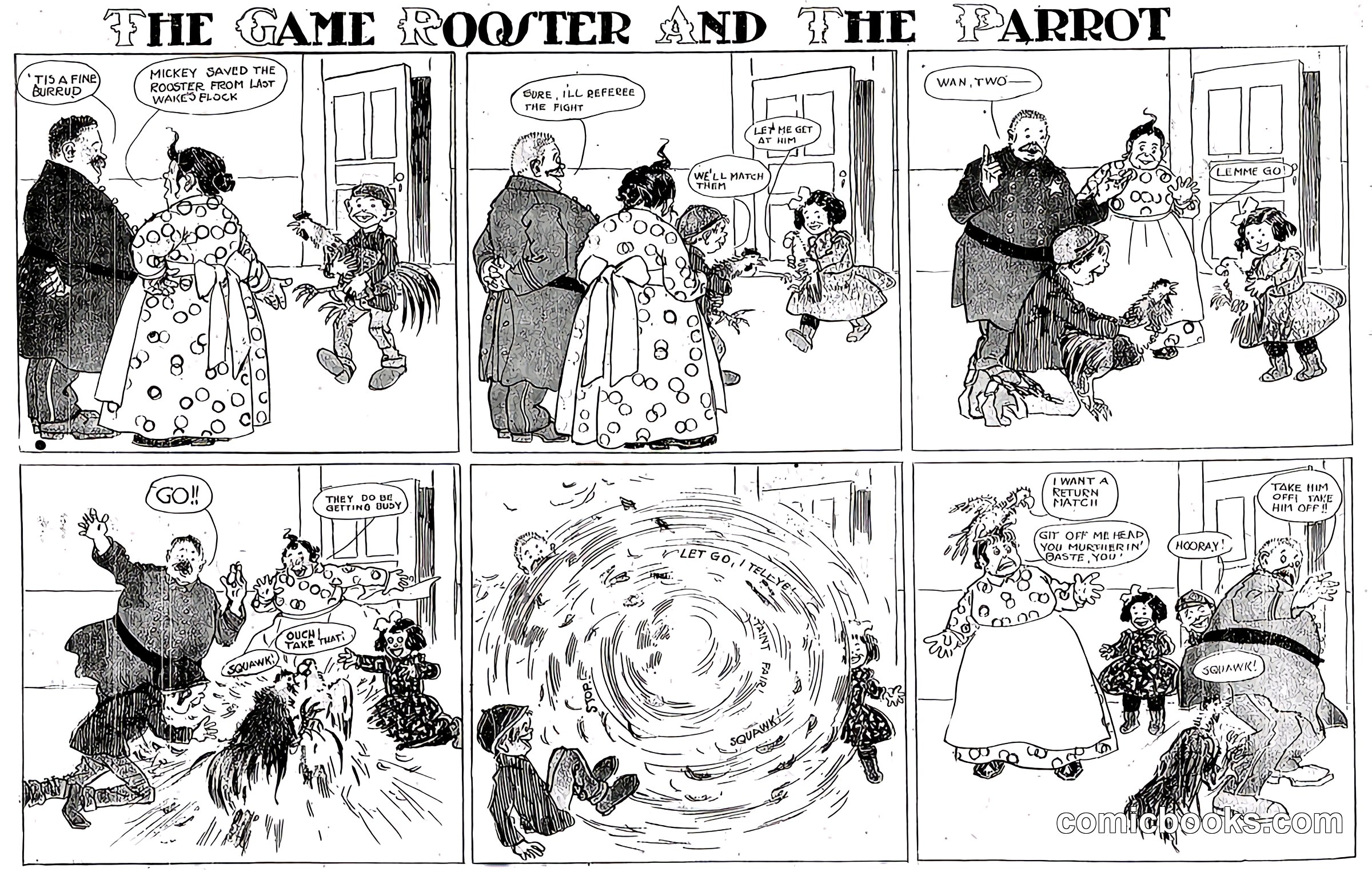 The Game Rooster and the Parrot