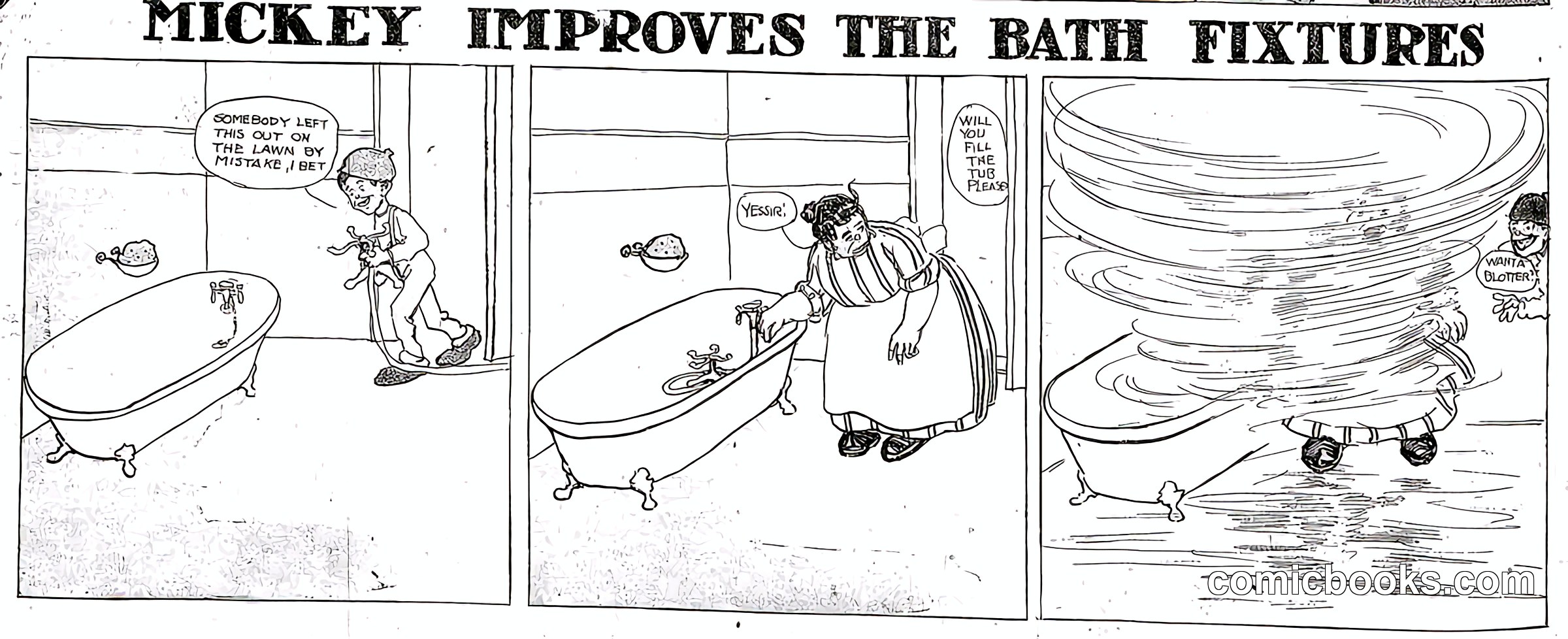 Mickey Improves the Bath Fixtures