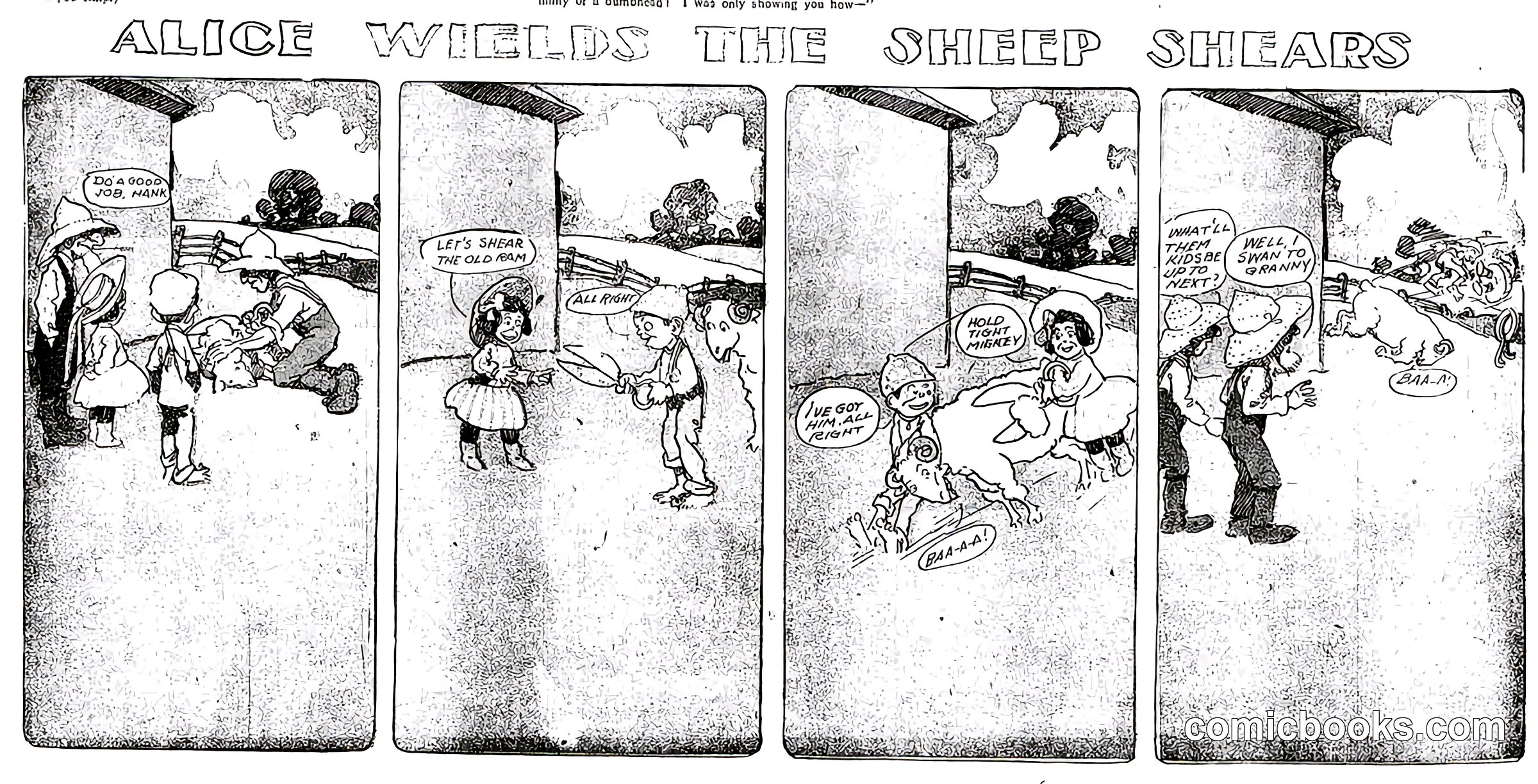 Alice Wields the Sheep Shears