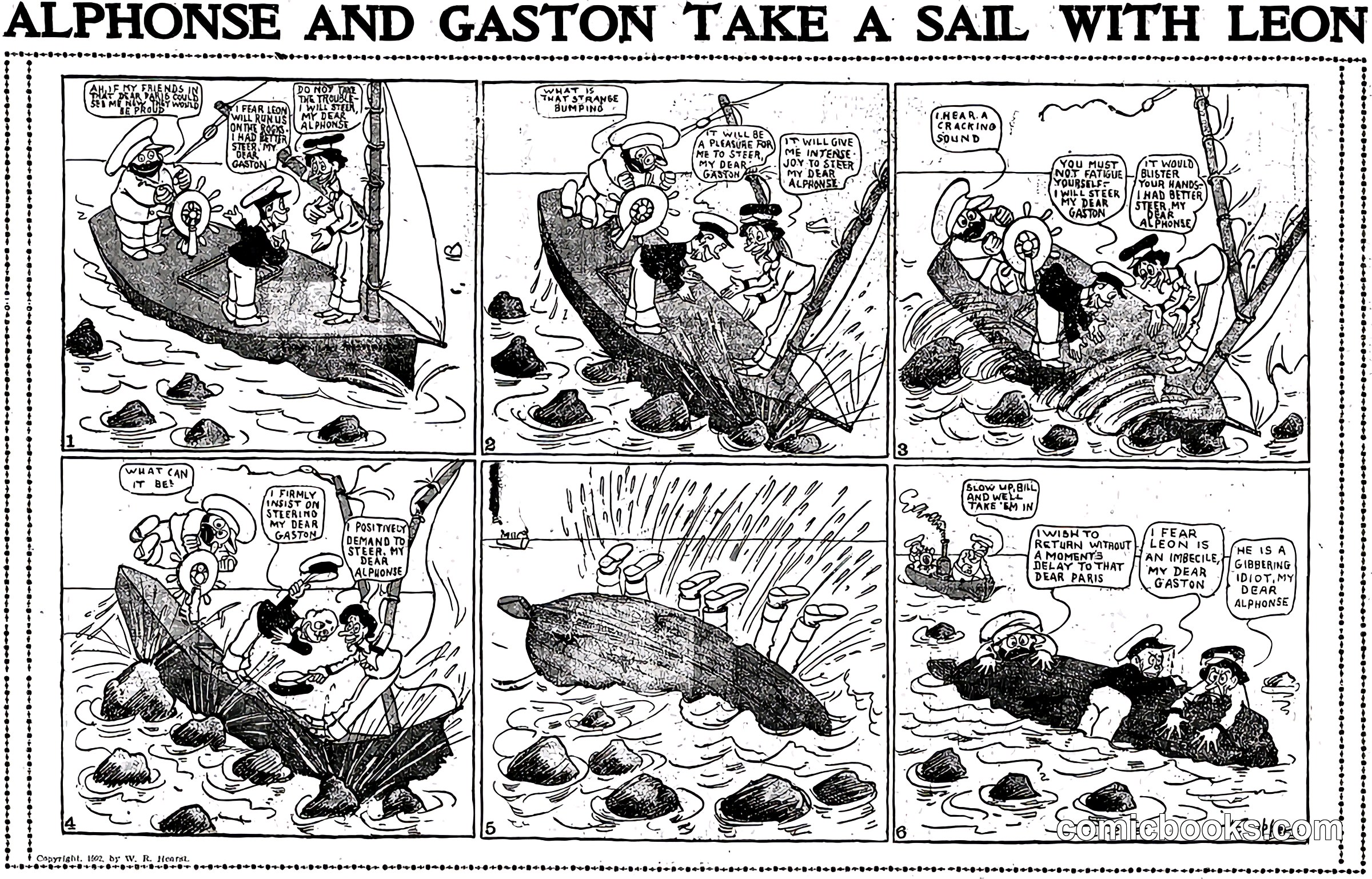 Alphonse and Gaston Take a Sail with Leon