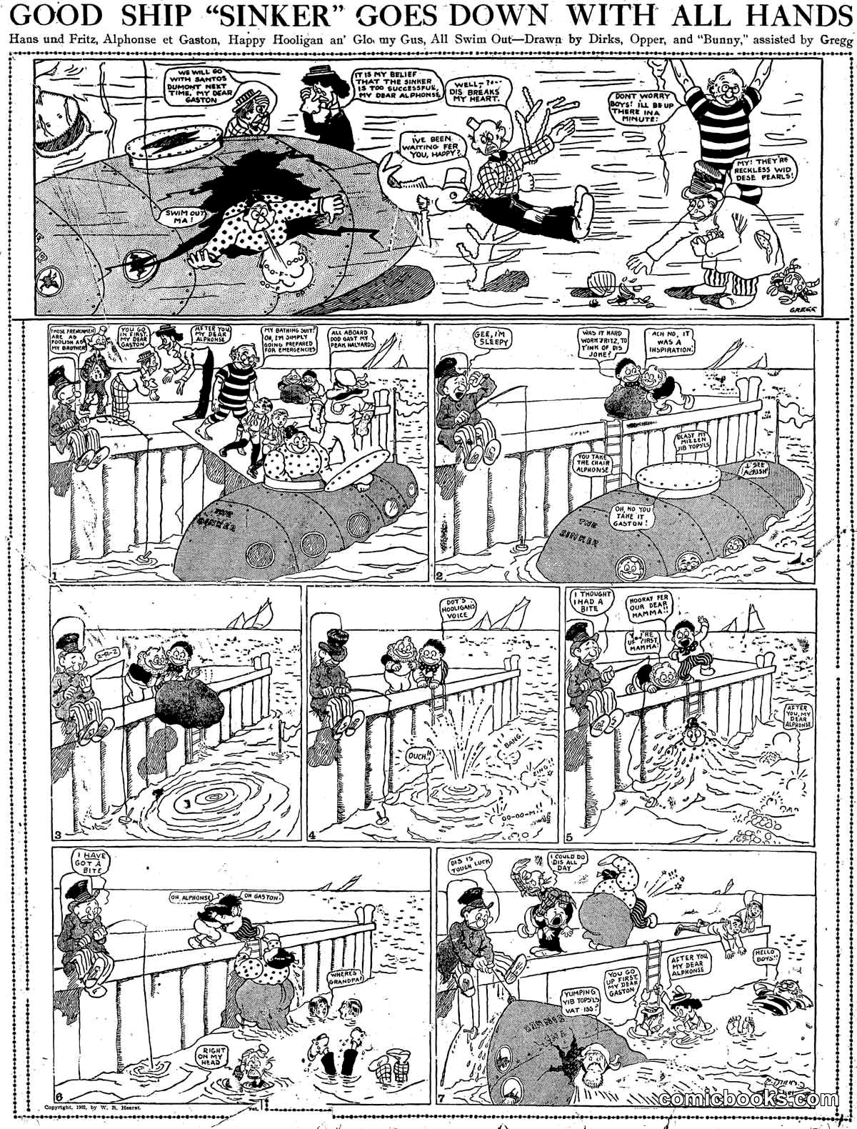 Alphonse and Gaston: 'Good Ship Sinker Goes Down with All Hands'