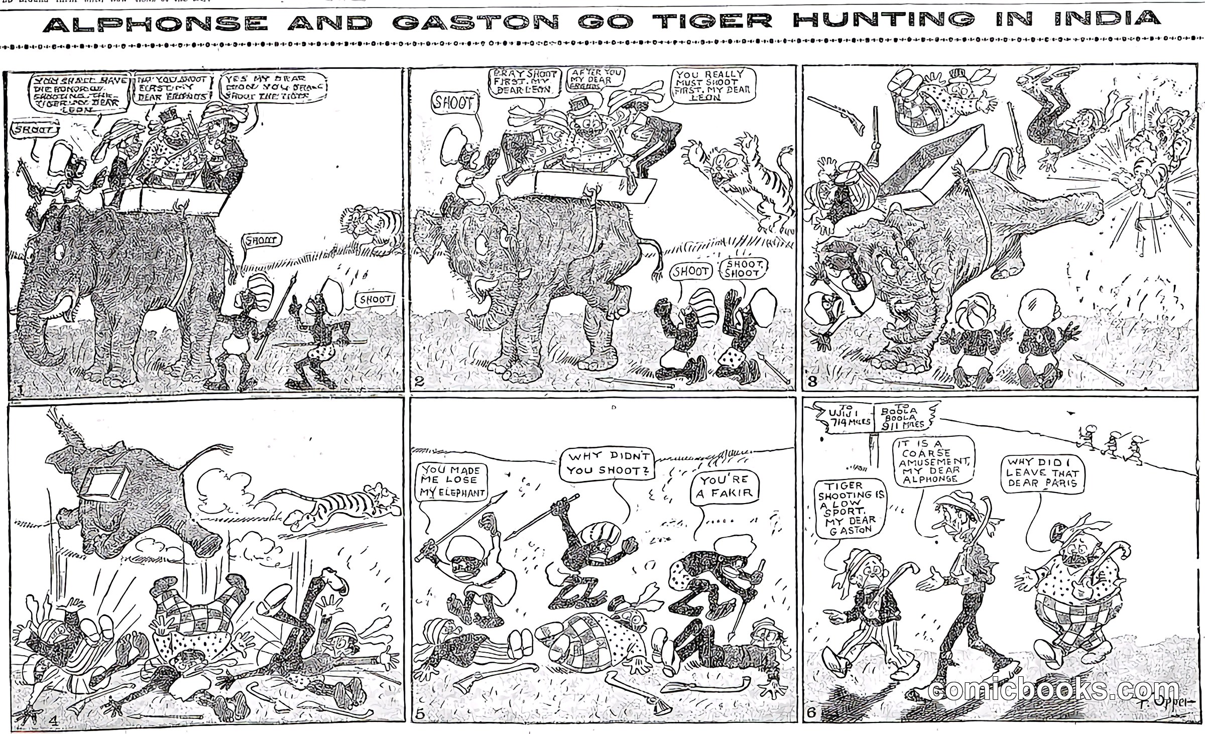 Alphonse and Gaston Go Tiger Hunting in India
