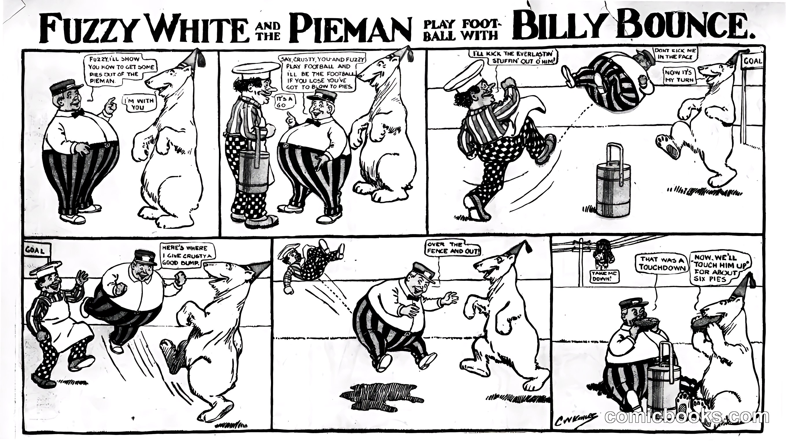 Fuzzy White and the Pieman Play Football with Billy Bounce