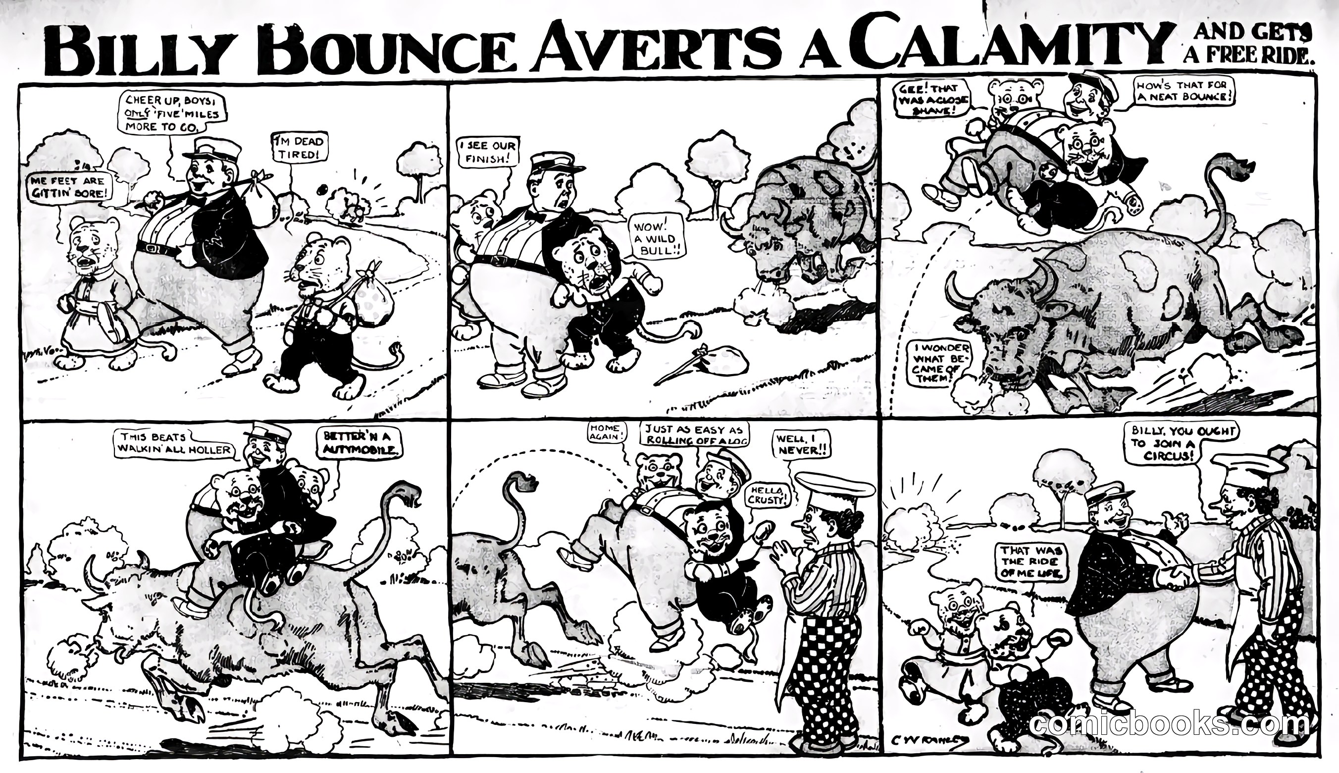 Billy Bounce Averts a Calamity and Gets a Free Ride