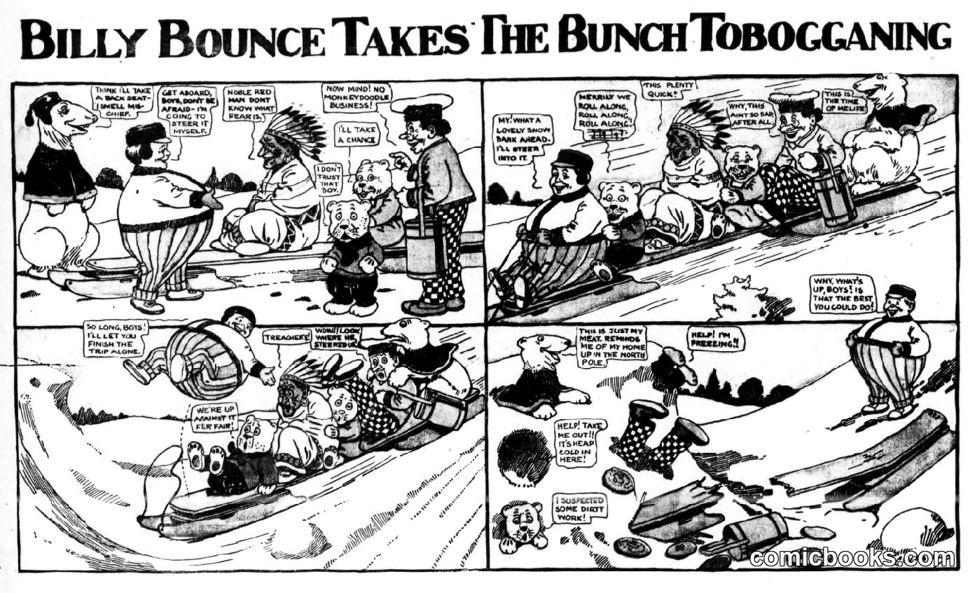 Billy Bounce Takes the Bunch Tobogganing