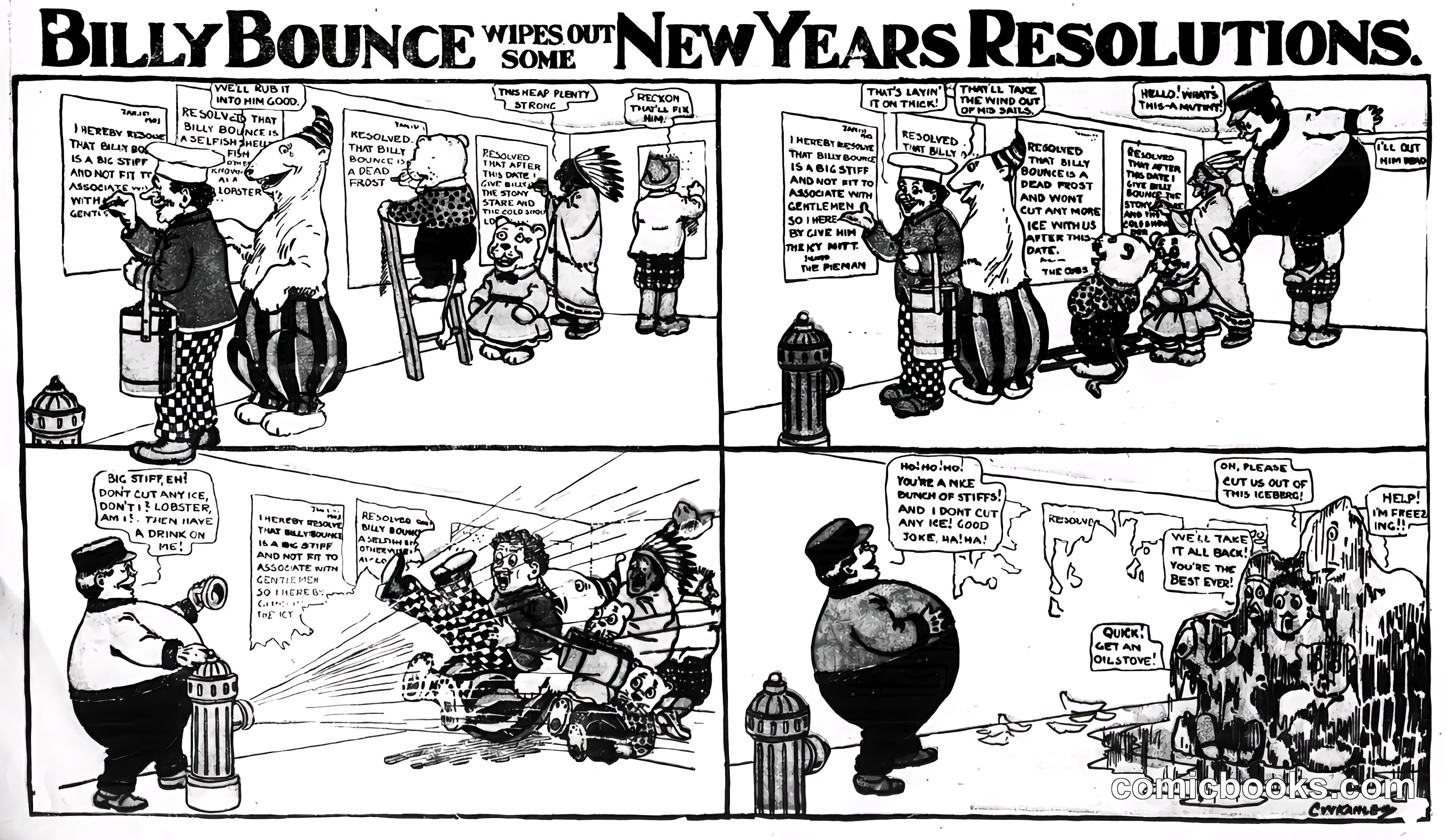 Billy Bounce Wipes Out Some New Year's Resolutions