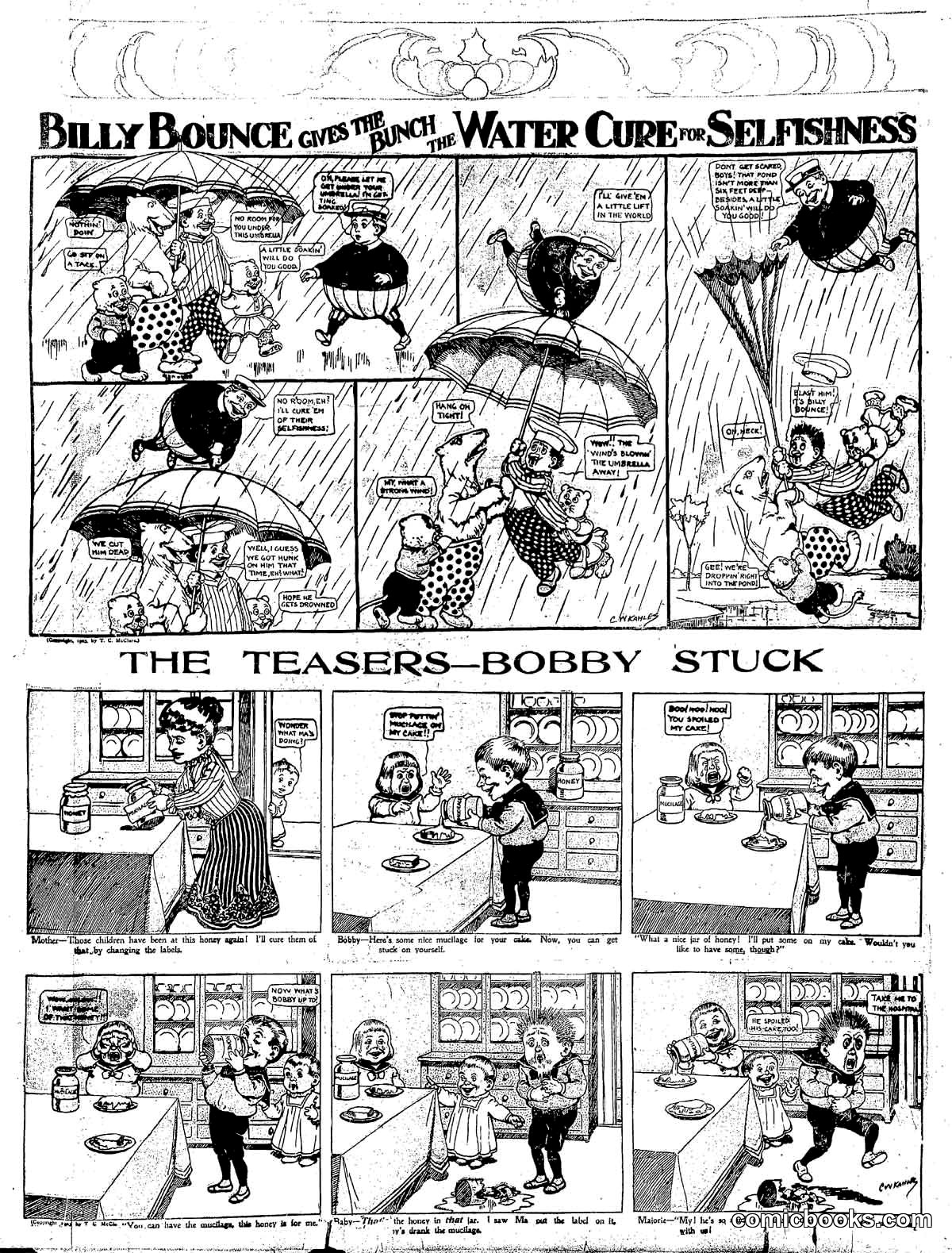 Billy Bounce Gives the Bunch the Water Cure for Selfishness