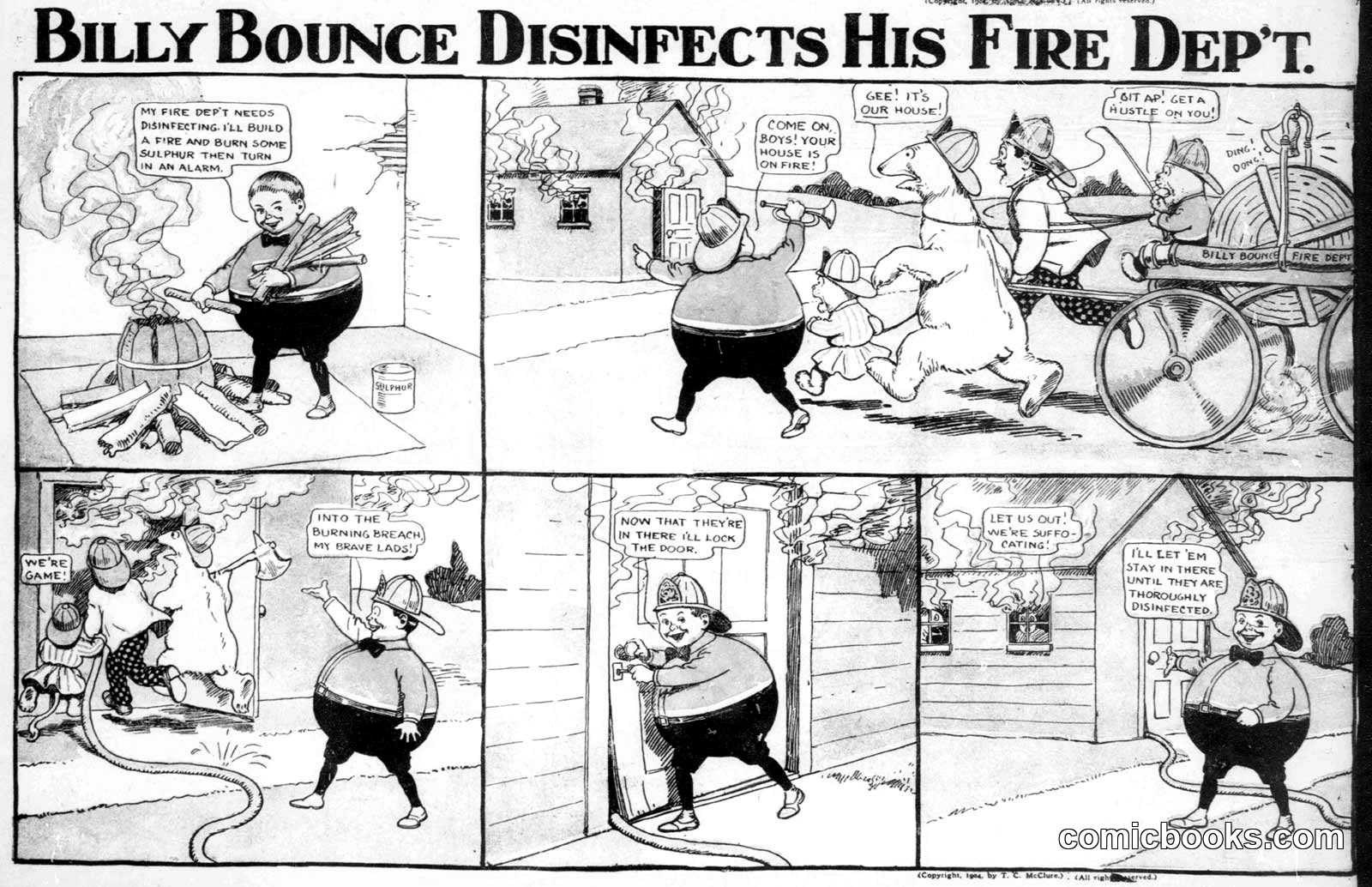 Billy Bounce Disinfects His Fire Department