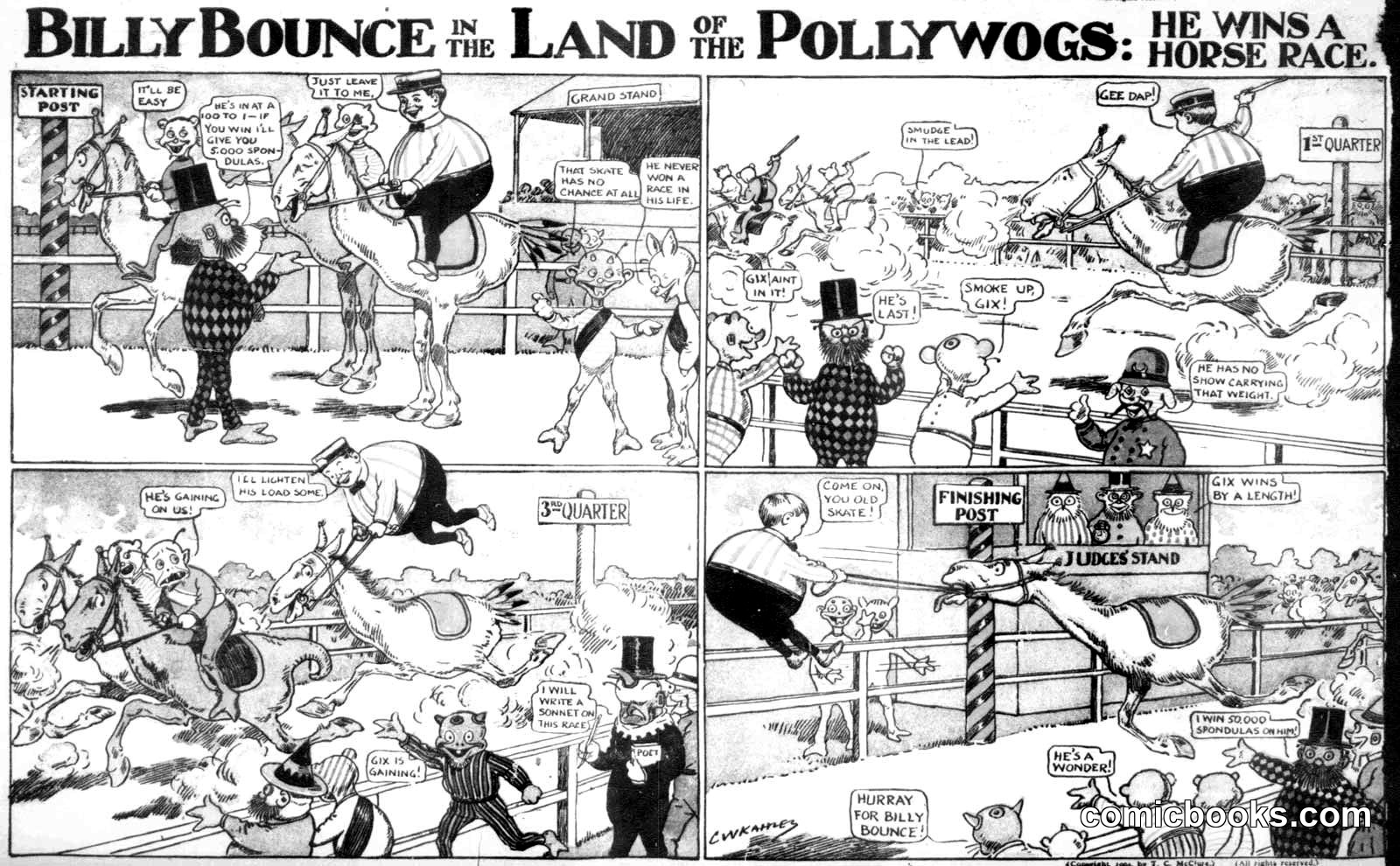 Billy Bounce in the Land of the Pollywogs: He Wins a Horse Race